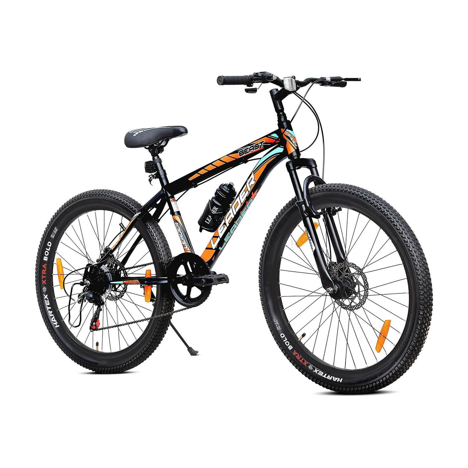 LEADER Beast 24T Multispeed (7 Speed) Bike with Front Suspension & Dual Disc Brake 24 T (inch) Mountain Cycle