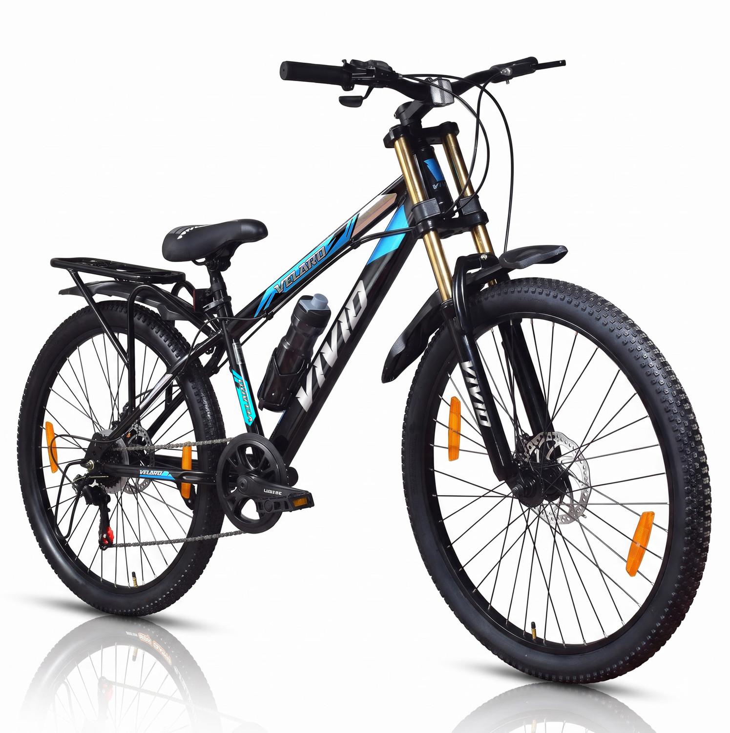 VIVID Valero Pro IBC 26T 7 Gear Cycle for Men,Double Crown Front Suspension, DD Brakes 26 T (inch) Mountain Cycle (7 Gear, Black, Only Front Suspension) - Image 1
