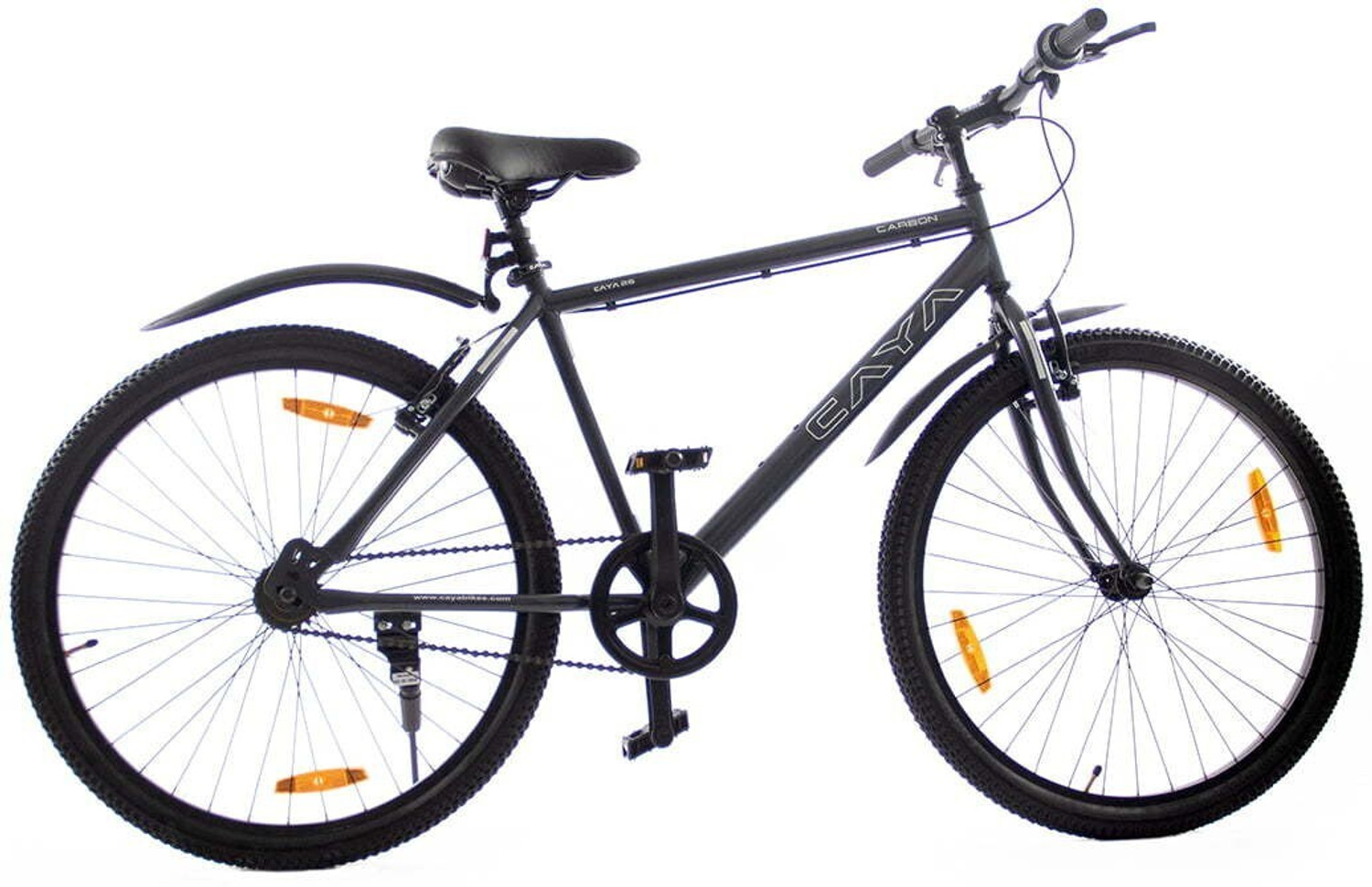 Image of GANG Cycles Skyrock Single Speed Bike With Front Disc and V-Brake (BLACK) 26 T (inch) Mountain Cycle (Single Speed, Black, Only Front Suspension)