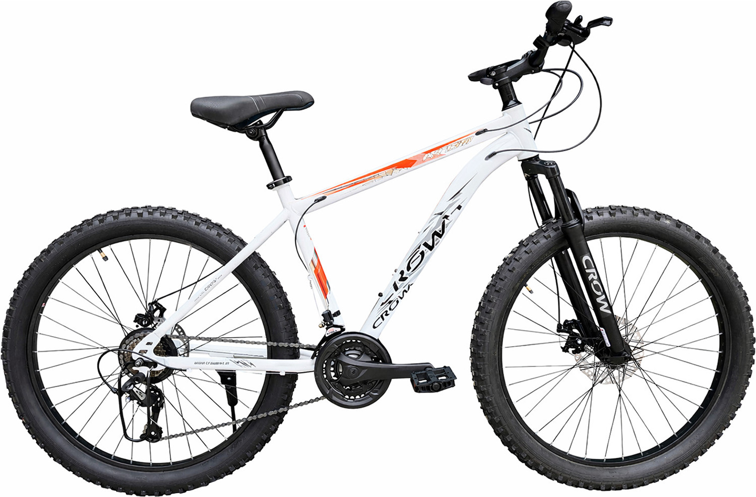 Image of ATLAS Peak Cliffhanger Front Suspention Dual Disc Brake Bike For Adults Blue & Orange 27.5 T (inch) Mountain Cycle (21 Gear, Multicolor, Only Front Suspension)