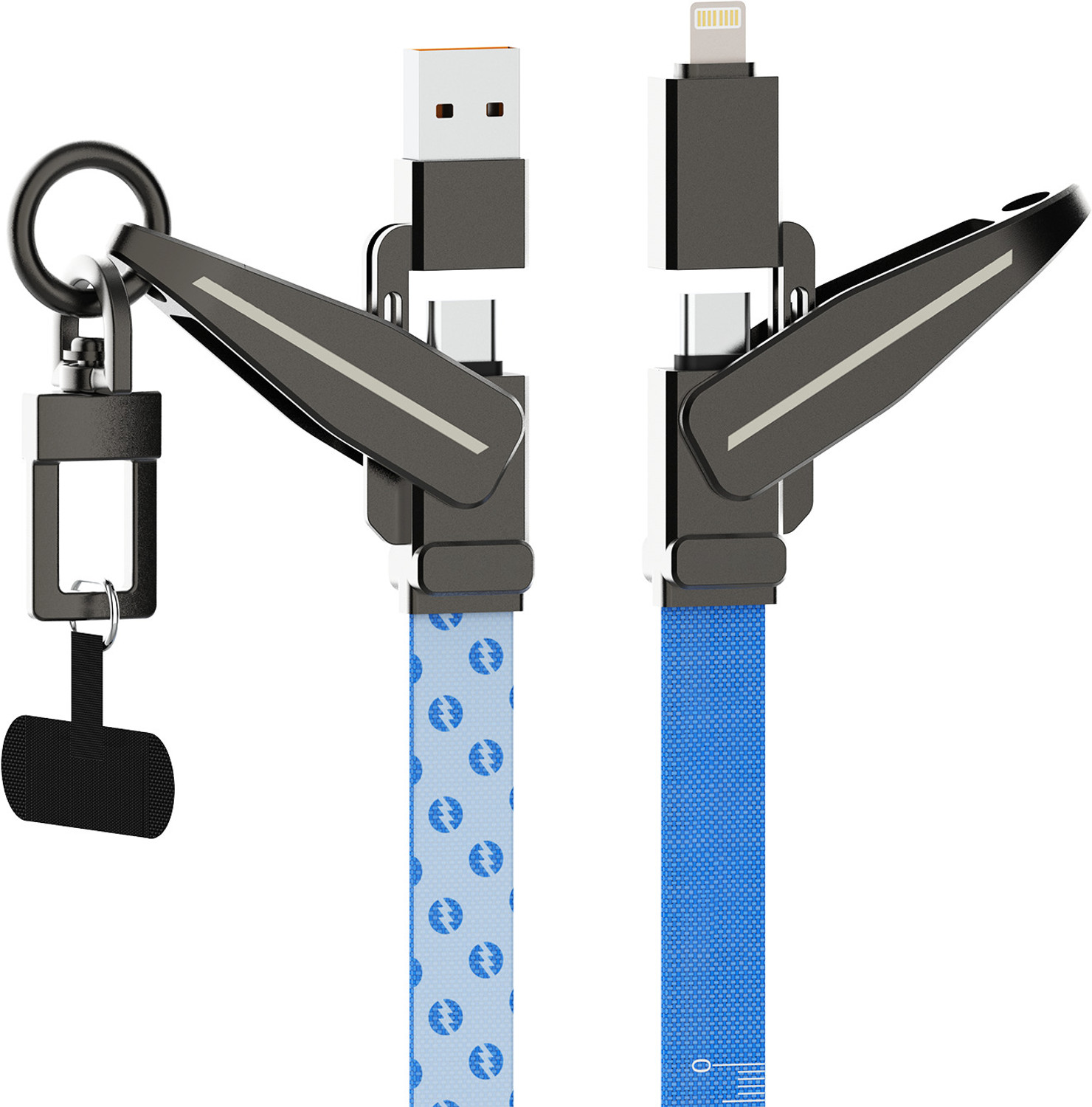 AMKETTE 3-in-1 Cable 5 A 1.2 m Mozen Flow Nomad Multifunction Lanyard Cable 100W