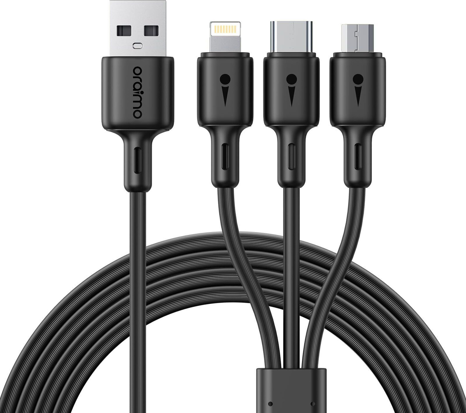 Image of ORAIMO Type C 1 m CandyLine 2 OCD-121C 2.4A Fast Charging Hi-Speed Sync (Compatible with ALL DEVICES, Black, One Cable, USB Type A To USB Type C)