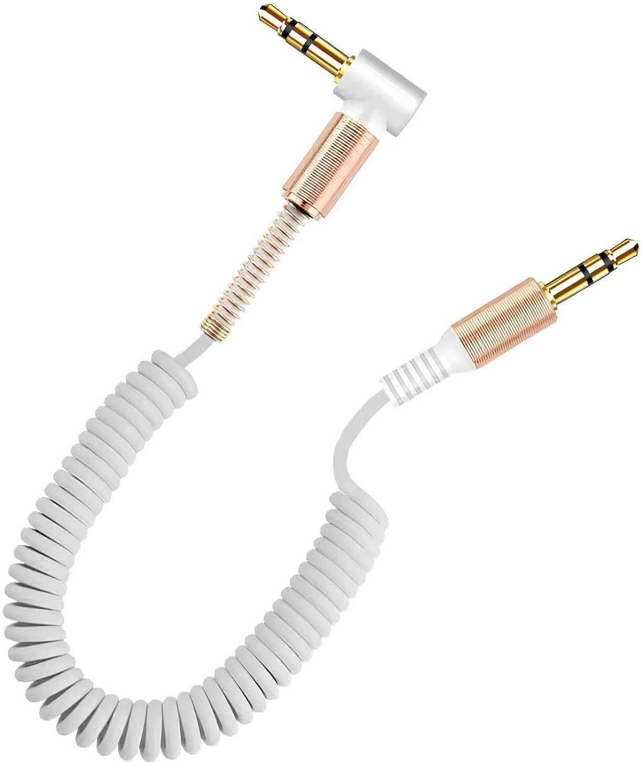 Image of Robotek AUX Cable 2 m AC 02 (2 MTR) (Compatible with Premium Stereo Devices, White, 3.5mm Jack To 3.5mm)