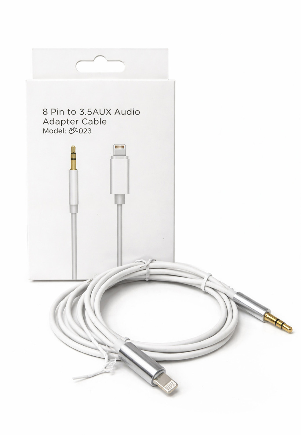 Image of Robotek AUX Cable 2 m AC 02 (2 MTR) (Compatible with Premium Stereo Devices, White, 3.5mm Jack To 3.5mm)