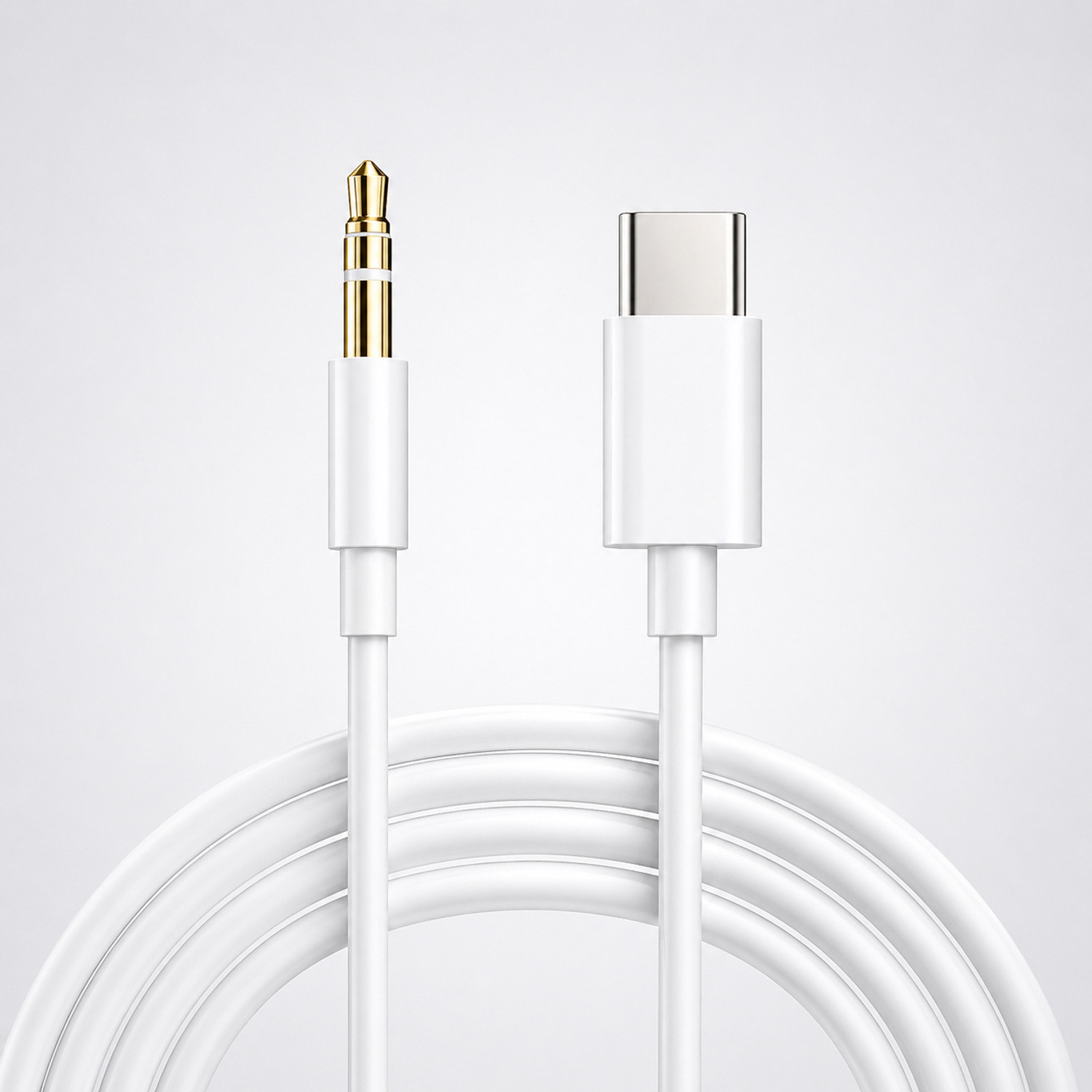 Image of Robotek AUX Cable 2 m AC 02 (2 MTR) (Compatible with Premium Stereo Devices, White, 3.5mm Jack To 3.5mm)