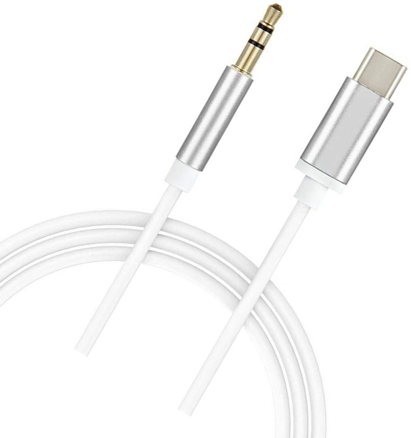 Image of Robotek AUX Cable 2 m AC 02 (2 MTR) (Compatible with Premium Stereo Devices, White, 3.5mm Jack To 3.5mm)