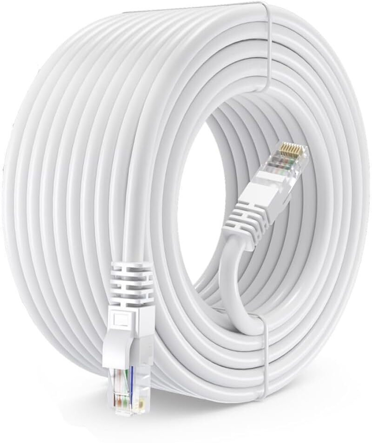 Image of Sadow LAN Cable 35 m 35 Meter Cat5e Outdoor Ethernet Cable Internet LAN Cable RJ45 Patch Cord (Compatible with Heavy Duty Cameras, Security Cameras, Printer, Modem, Switch,, Black, NA)