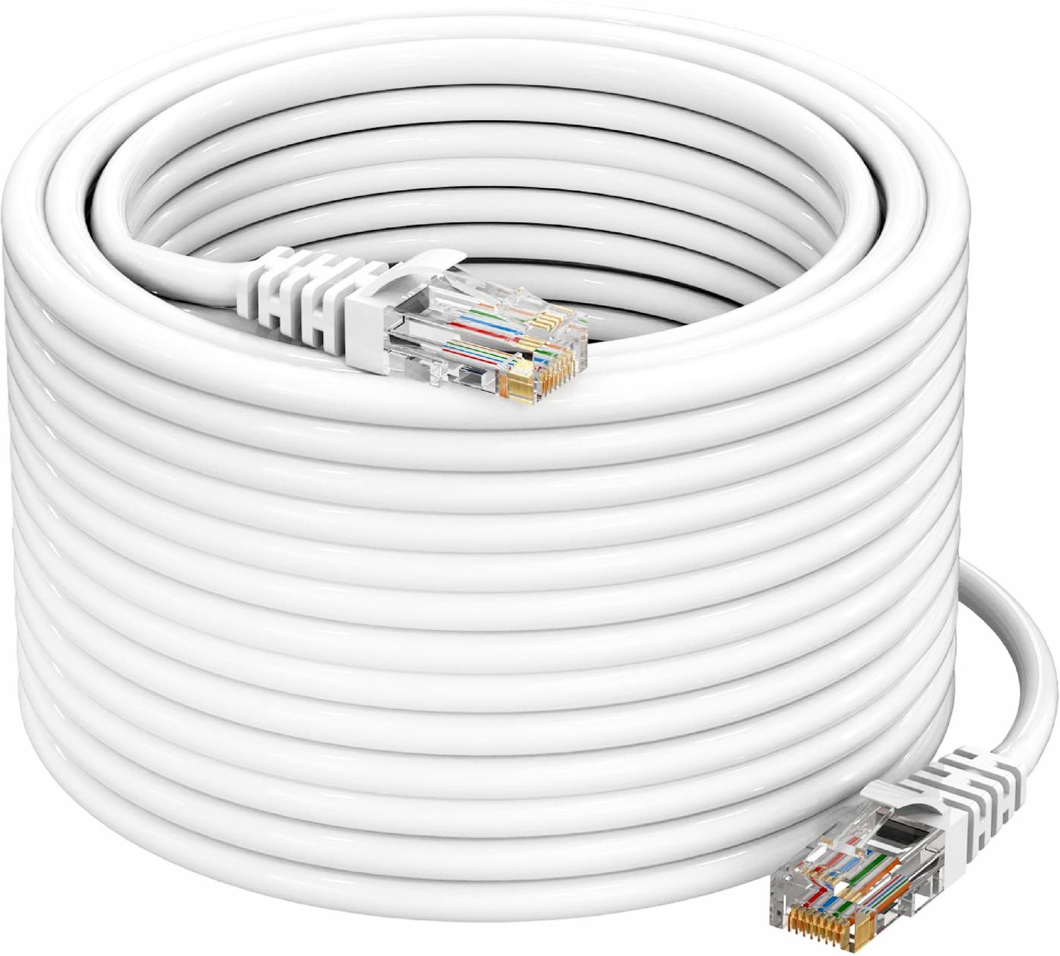 Image of Sadow LAN Cable 35 m 35 Meter Cat5e Outdoor Ethernet Cable Internet LAN Cable RJ45 Patch Cord (Compatible with Heavy Duty Cameras, Security Cameras, Printer, Modem, Switch,, Black, NA)