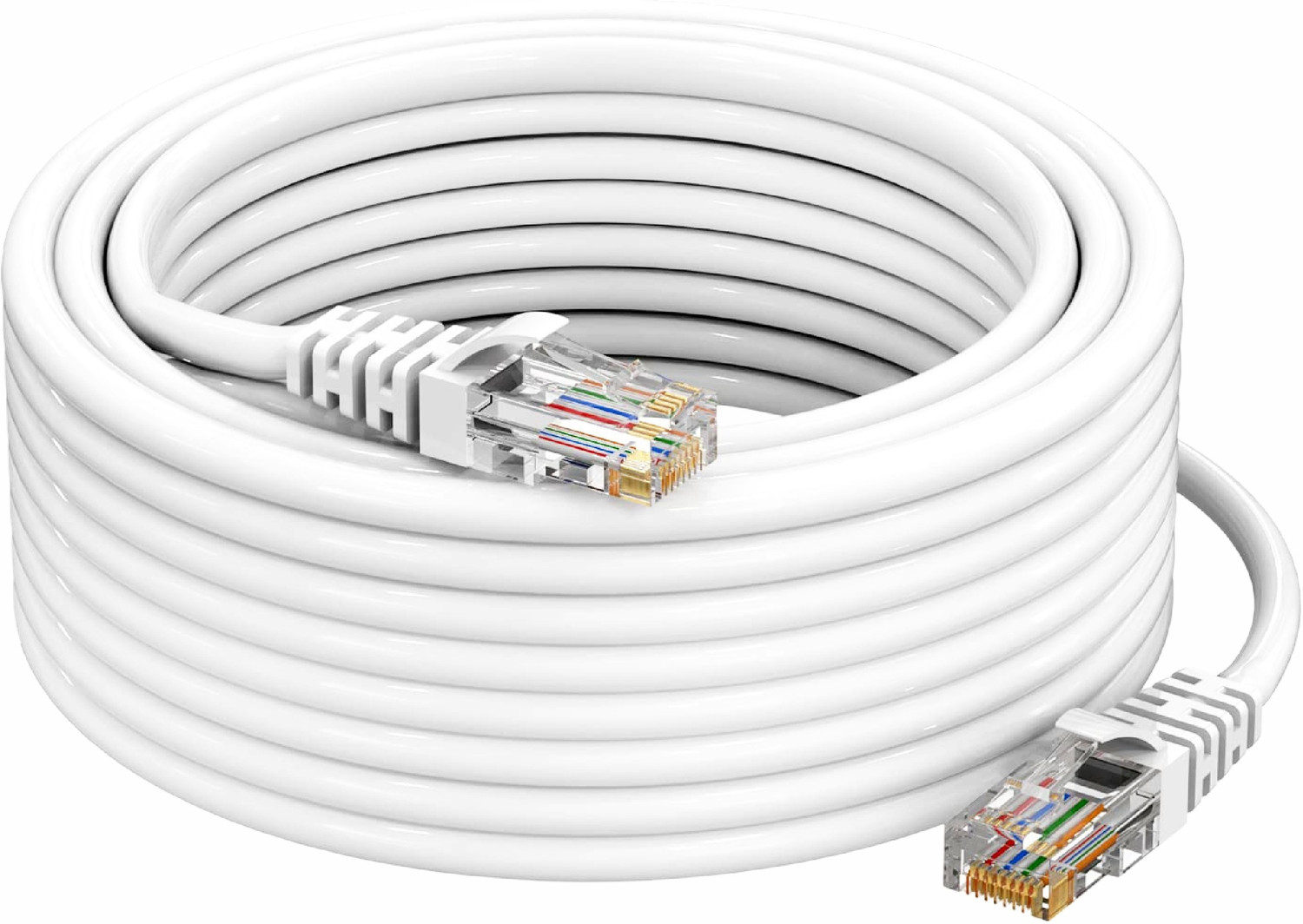 PRODOT LAN Cable 30 m CCA CAT6/Cat 6 Ethernet Cable Network Cable Internet Cable RJ45 LAN Wire High Speed Patch Cable (Compatible with Camera, Laptop, Computer, Gaming Consoles, Server, White, One Cable, RJ-45 To RJ-45) - Image 1