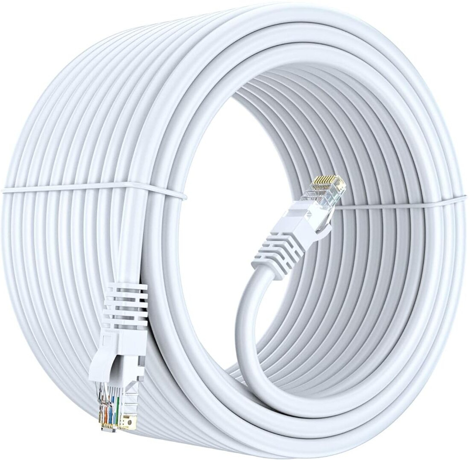 Image of Sadow LAN Cable 35 m 35 Meter Cat5e Outdoor Ethernet Cable Internet LAN Cable RJ45 Patch Cord (Compatible with Heavy Duty Cameras, Security Cameras, Printer, Modem, Switch,, Black, NA)