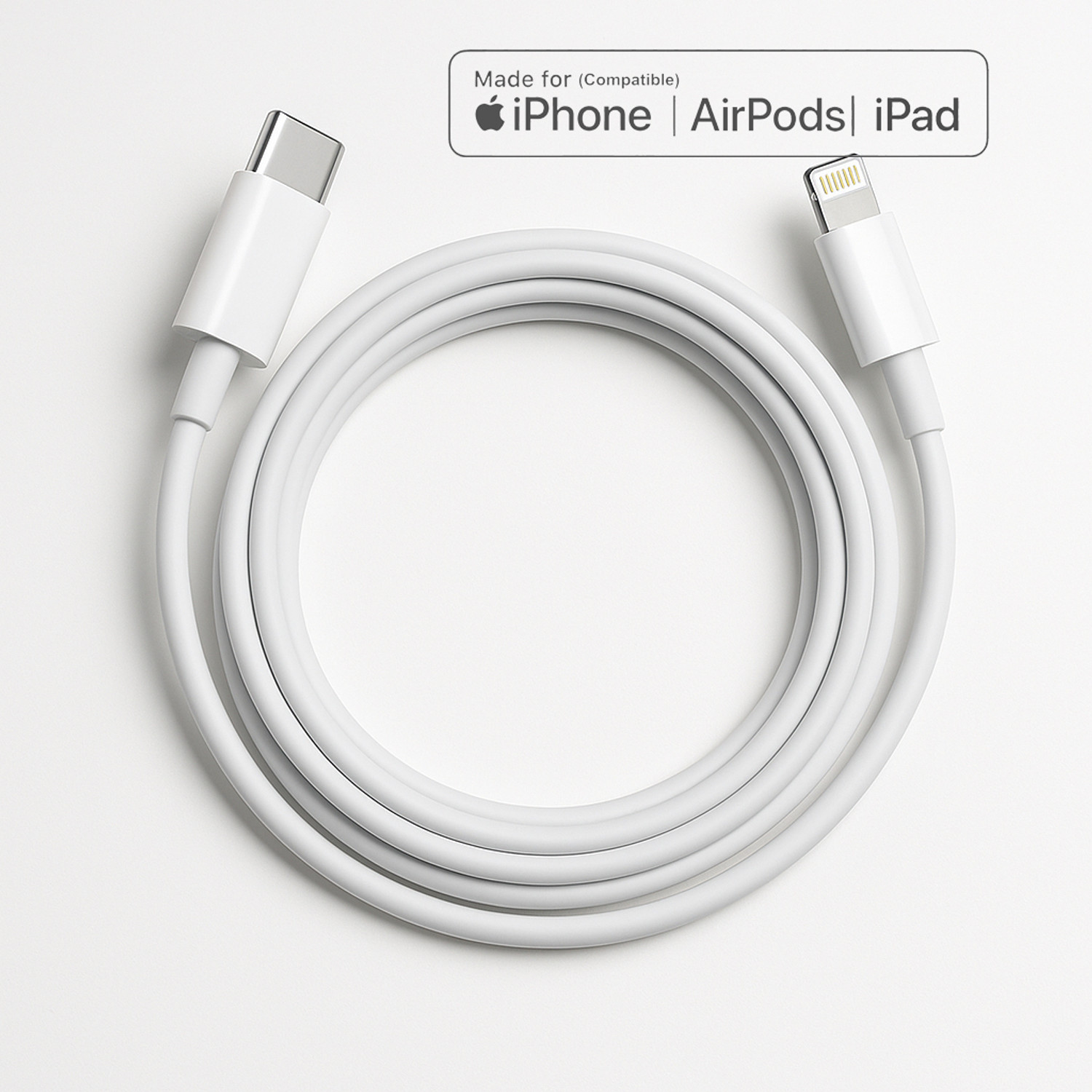 Image of Flipkart SmartBuy Lightning Cable 3 A 1.5 m Long Type C to Lightning Cable (Compatible with iPhone 6 /7 / /8 /X /XS Max /SE /11 /12 /13 /14 Plus, Pro Max, Type C to Lightning cable, White, One Cable, USB Type C To Lightning, 20 W)
