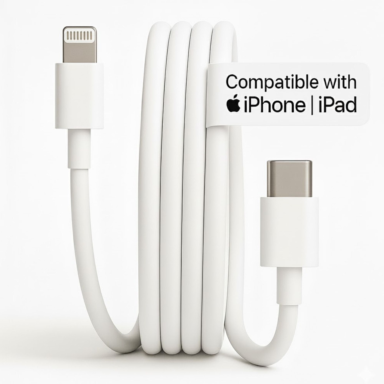 Image of Flipkart SmartBuy Lightning Cable 3 A 1.5 m Long Type C to Lightning Cable (Compatible with iPhone 6 /7 / /8 /X /XS Max /SE /11 /12 /13 /14 Plus, Pro Max, Type C to Lightning cable, White, One Cable, USB Type C To Lightning, 20 W)