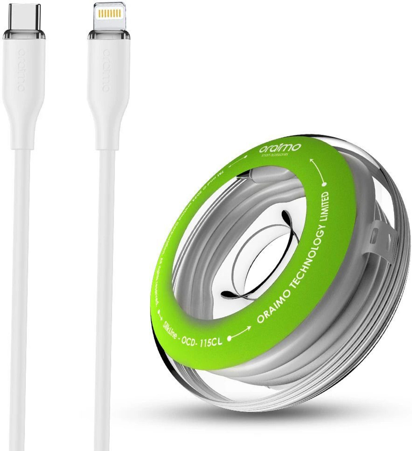Image of ORAIMO Type C 1 m CandyLine 2 OCD-121C 2.4A Fast Charging Hi-Speed Sync (Compatible with ALL DEVICES, Black, One Cable, USB Type A To USB Type C)