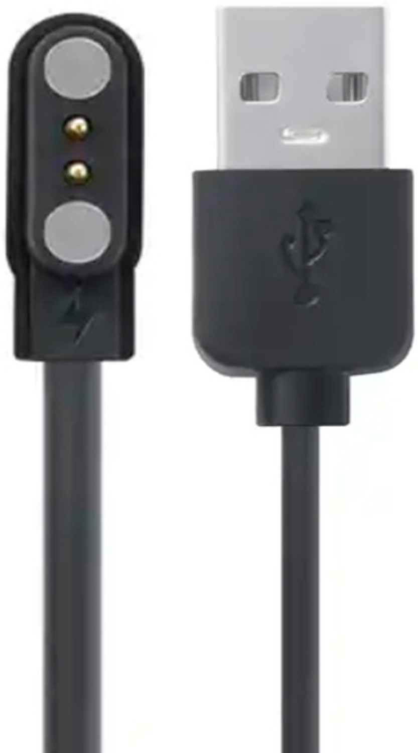 Image of Umake Magnetic Charging Cable 3.5 A 1 m Nylon BRAIDING Smart Watch Charger Cable | USB Magnetic Fast Charging Cord | Replacement Charging Cable for Smartwatch | 1 Meter (Compatible with iphone,oppo,realme,narzo,oneplus,vivo,iqoo,samsung,motorola,mi,redmi,poco, Apple, Black, One Cable, NA)