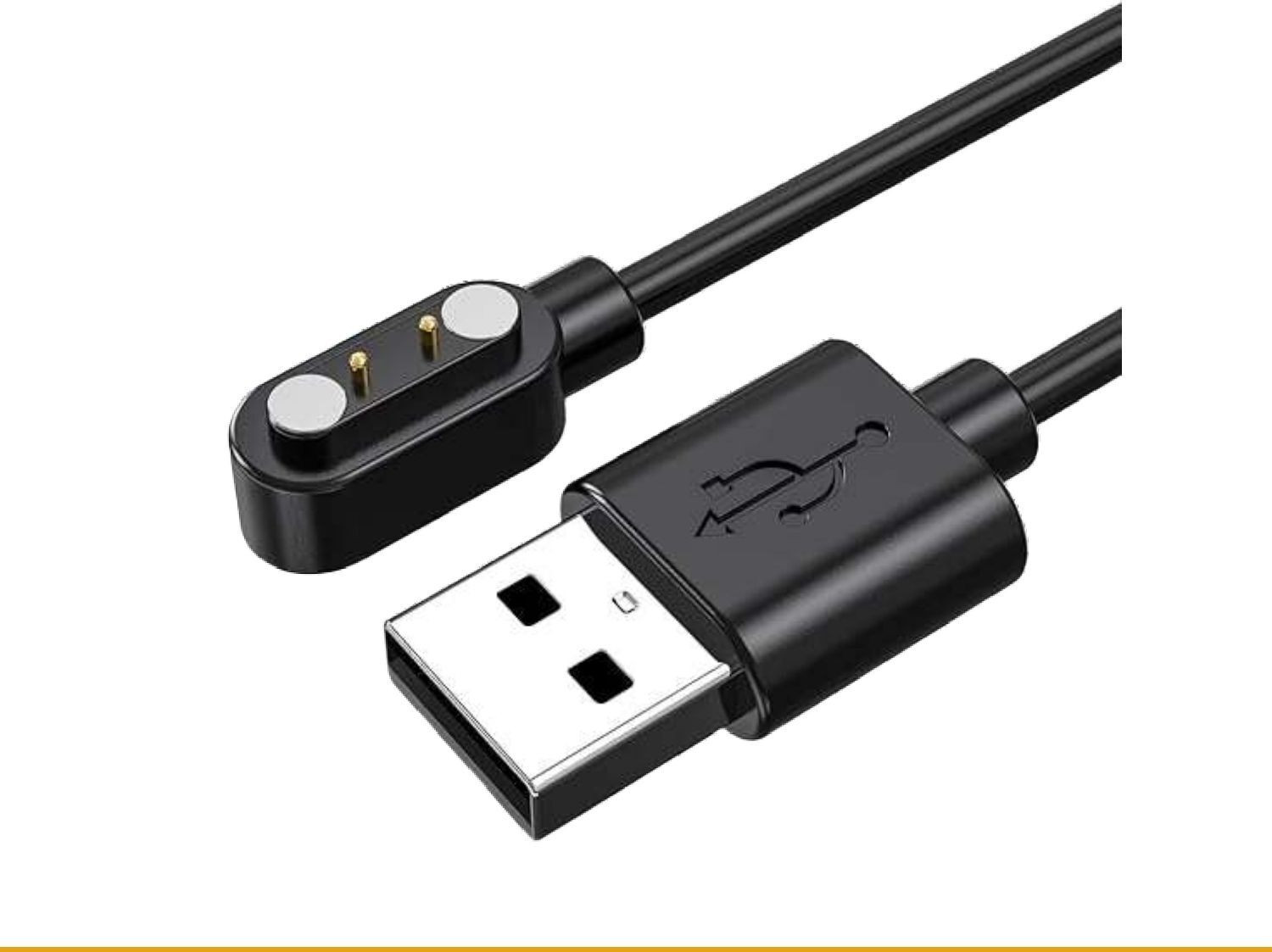 Image of Umake Magnetic Charging Cable 3.5 A 1 m Nylon BRAIDING Smart Watch Charger Cable | USB Magnetic Fast Charging Cord | Replacement Charging Cable for Smartwatch | 1 Meter (Compatible with iphone,oppo,realme,narzo,oneplus,vivo,iqoo,samsung,motorola,mi,redmi,poco, Apple, Black, One Cable, NA)
