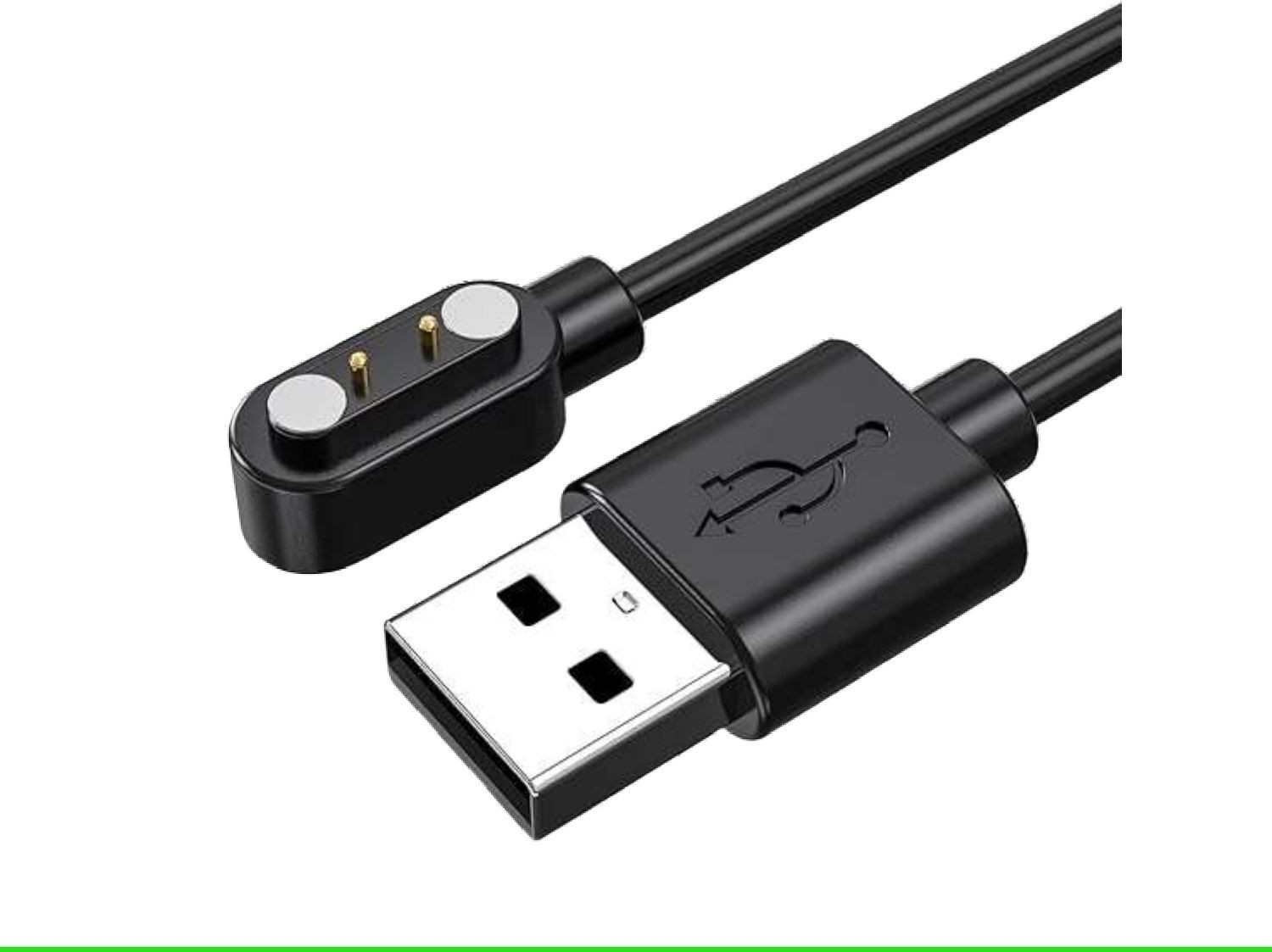 Image of Umake Magnetic Charging Cable 3.5 A 1 m Nylon BRAIDING Smart Watch Charger Cable | USB Magnetic Fast Charging Cord | Replacement Charging Cable for Smartwatch | 1 Meter (Compatible with iphone,oppo,realme,narzo,oneplus,vivo,iqoo,samsung,motorola,mi,redmi,poco, Apple, Black, One Cable, NA)