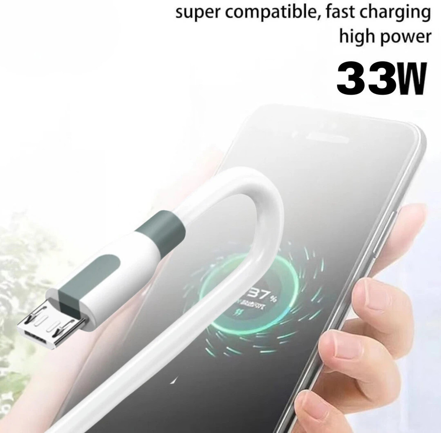Image of ms star Micro USB Cable 3 A 1 m USB Micro Data Cable 33W Fact Charging Cable Life Time Warranty (Compatible with Mobile, Headphone, Power Bank, White, One Cable, USB Type A To Micro USB)