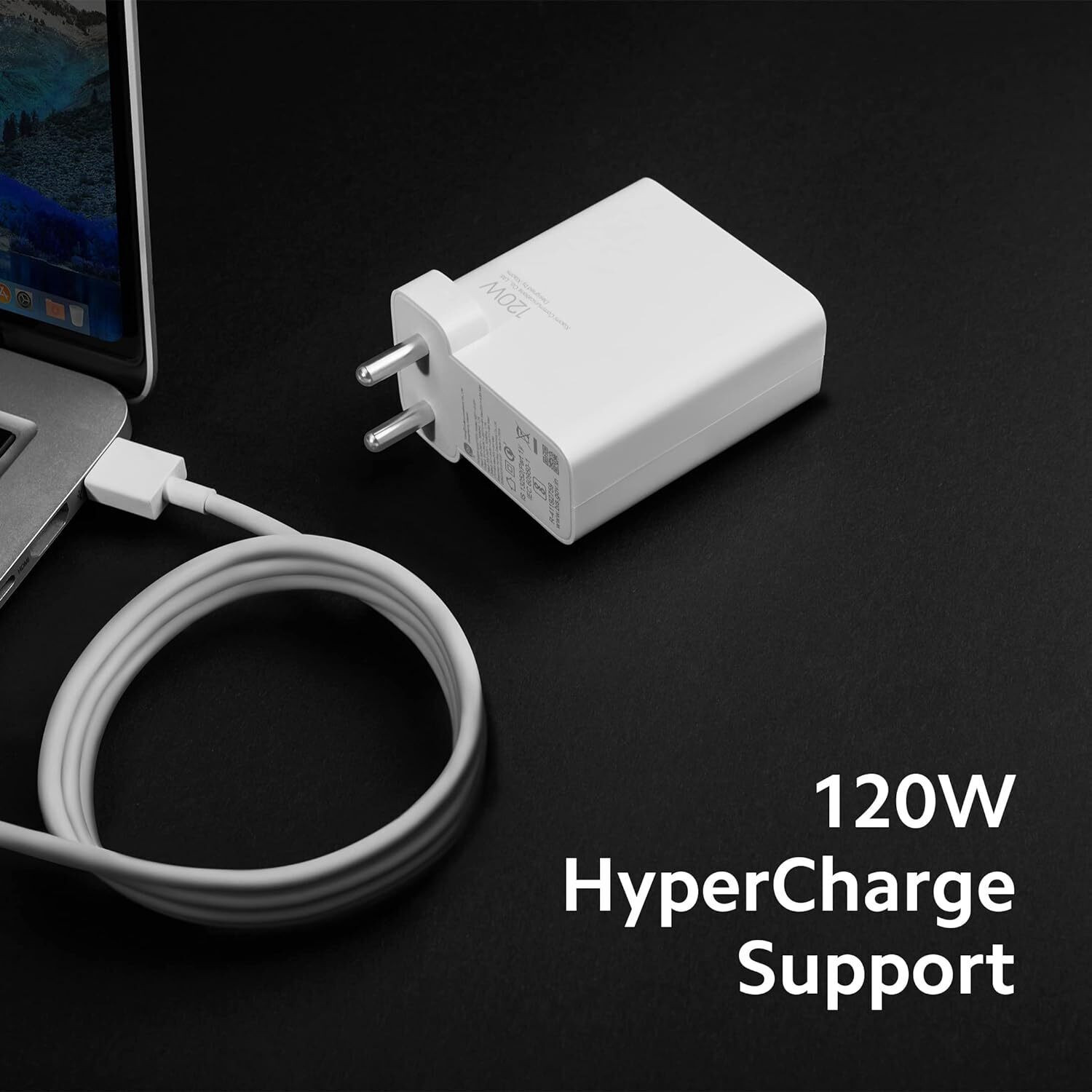 Image of Mi Type C 1 m 6A HyperCharge 120w Cable (Compatible with Mobile, Tablet, Laptop, Powerbank, White, USB Type A To USB Type C)