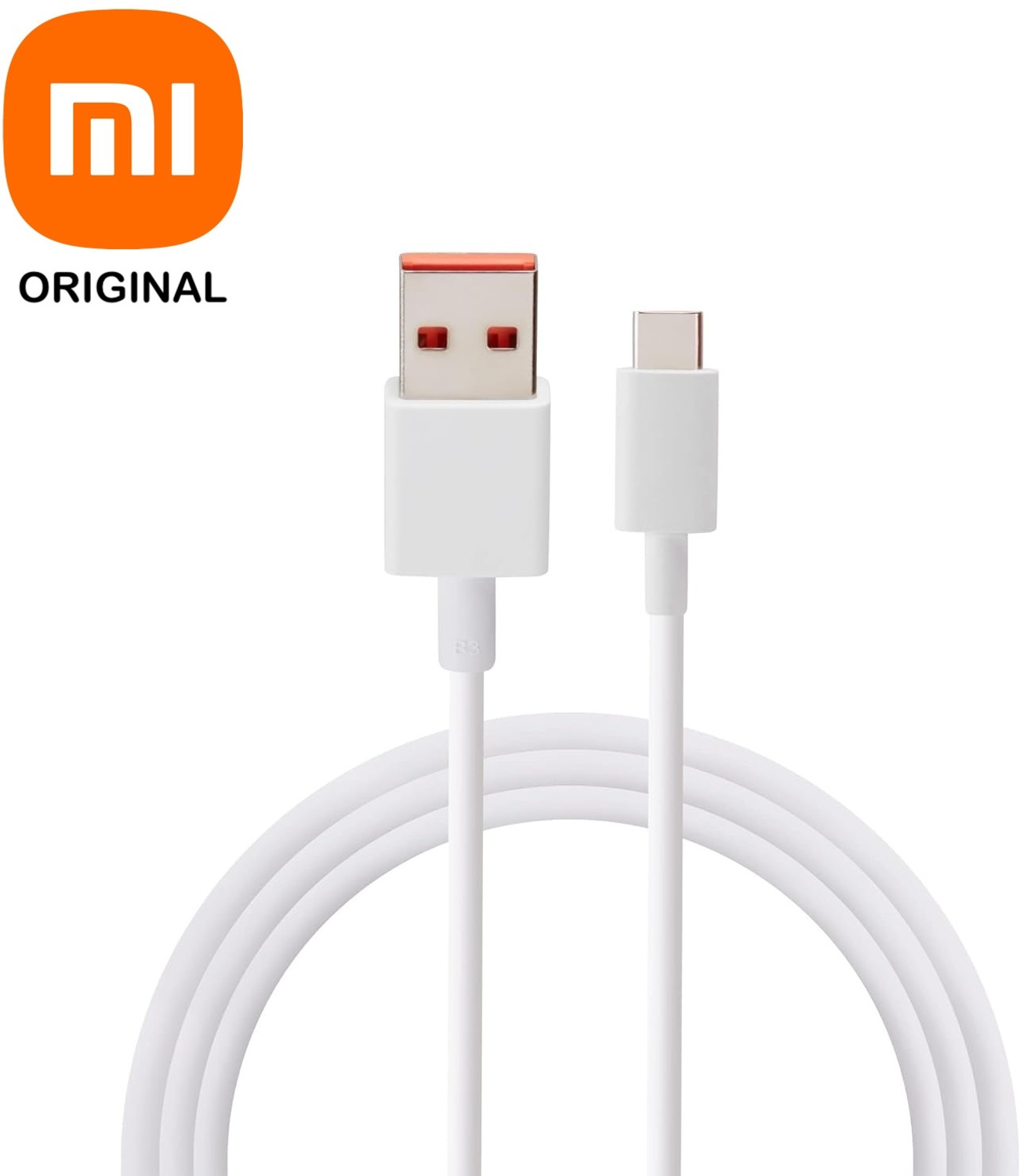Image of Mi Type C 1 m 6A HyperCharge 120w Cable (Compatible with Mobile, Tablet, Laptop, Powerbank, White, USB Type A To USB Type C)