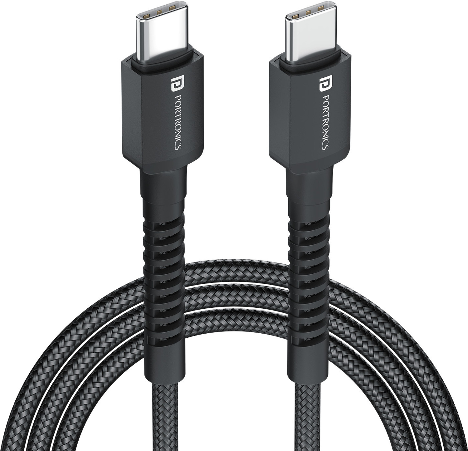 Image of Portronics Micro USB Cable 2 A 1 m POR654 (Compatible with All Phones & Tabs for Micro USB Devices, Black, One Cable, USB Type A To Micro USB)