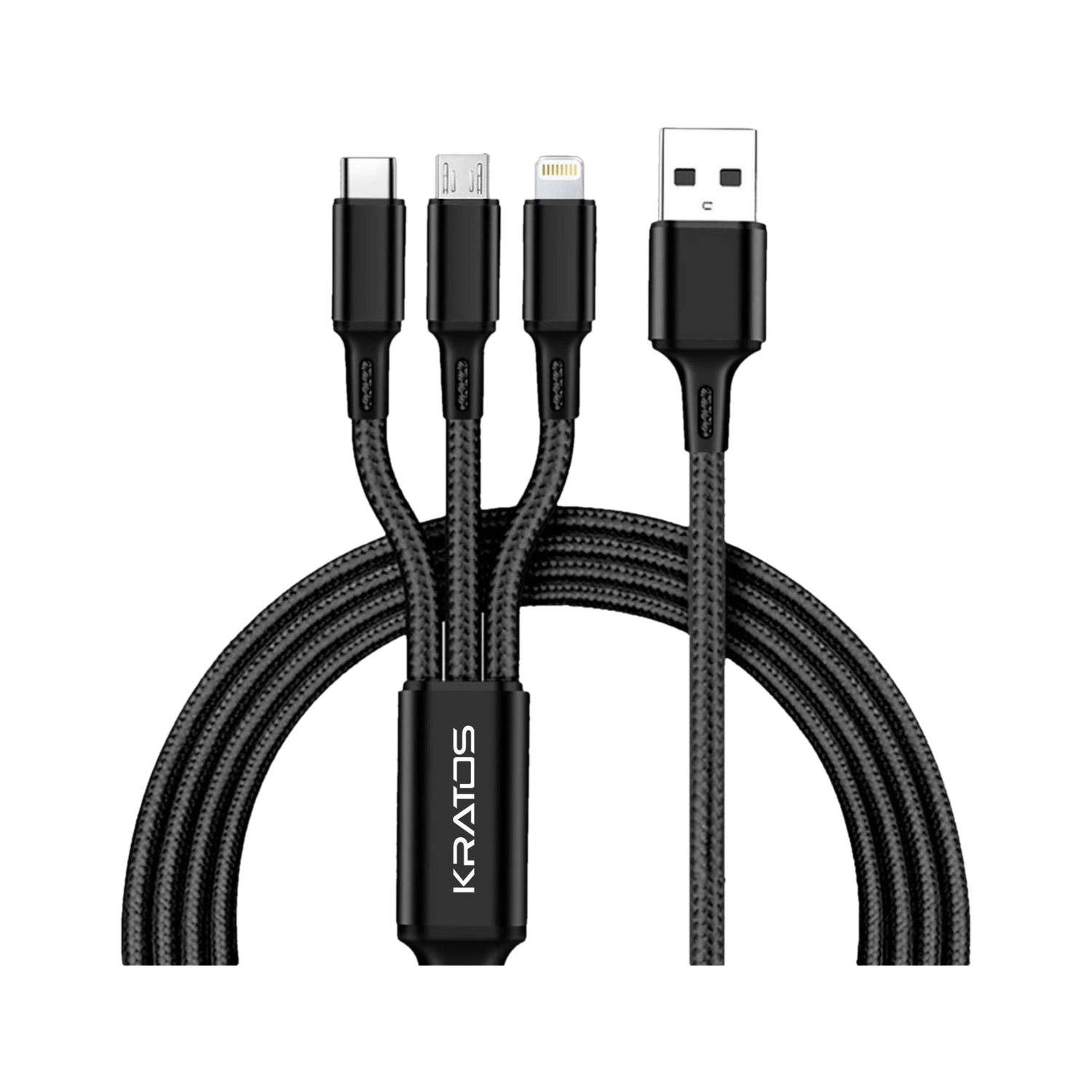 Kratos Type C 2 A 1 m Nylon Braided Multi Charging Cable - Kratos : Flipkart.com