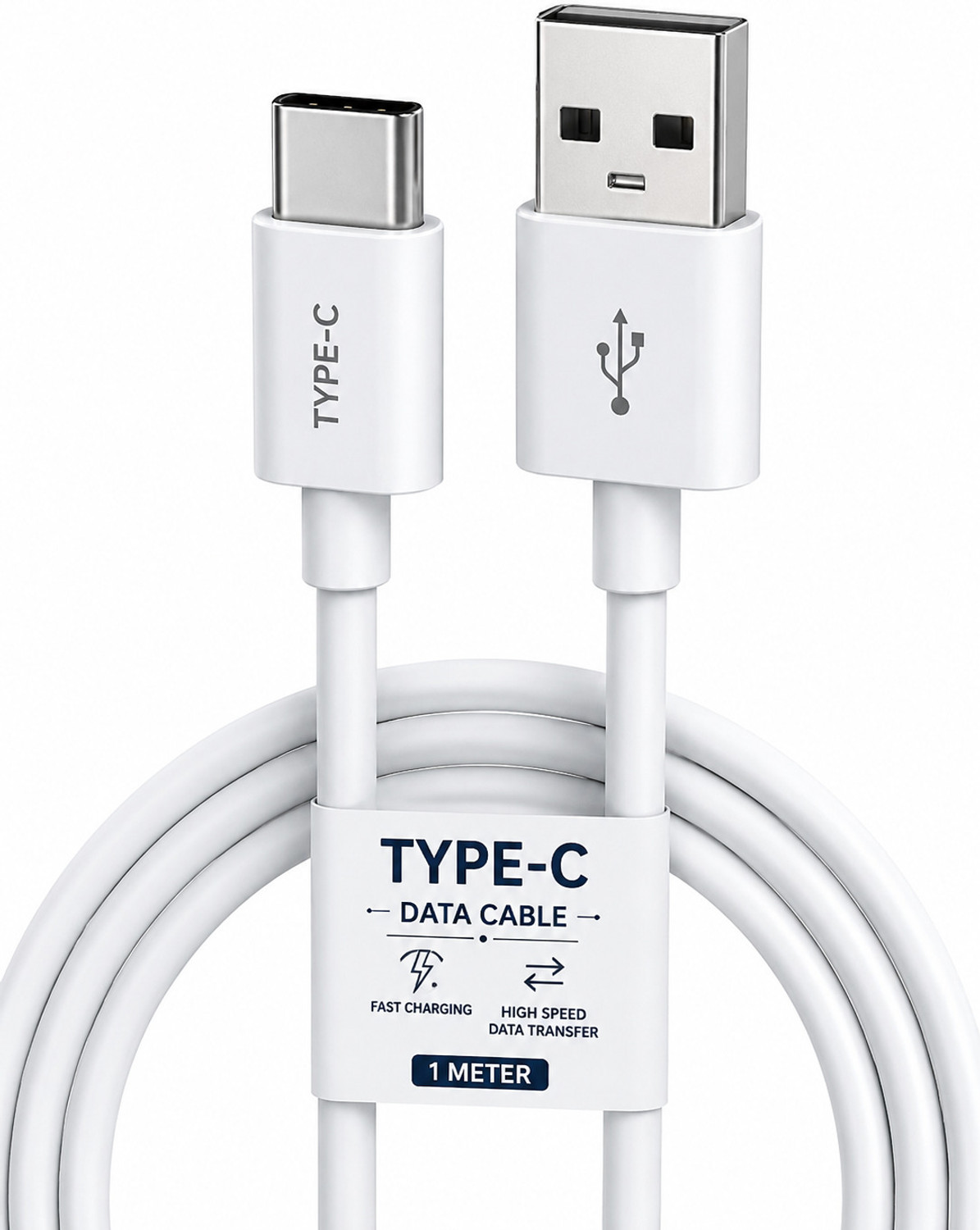 Image of Mi Type C 1 m 6A HyperCharge 120w Cable (Compatible with Mobile, Tablet, Laptop, Powerbank, White, USB Type A To USB Type C)