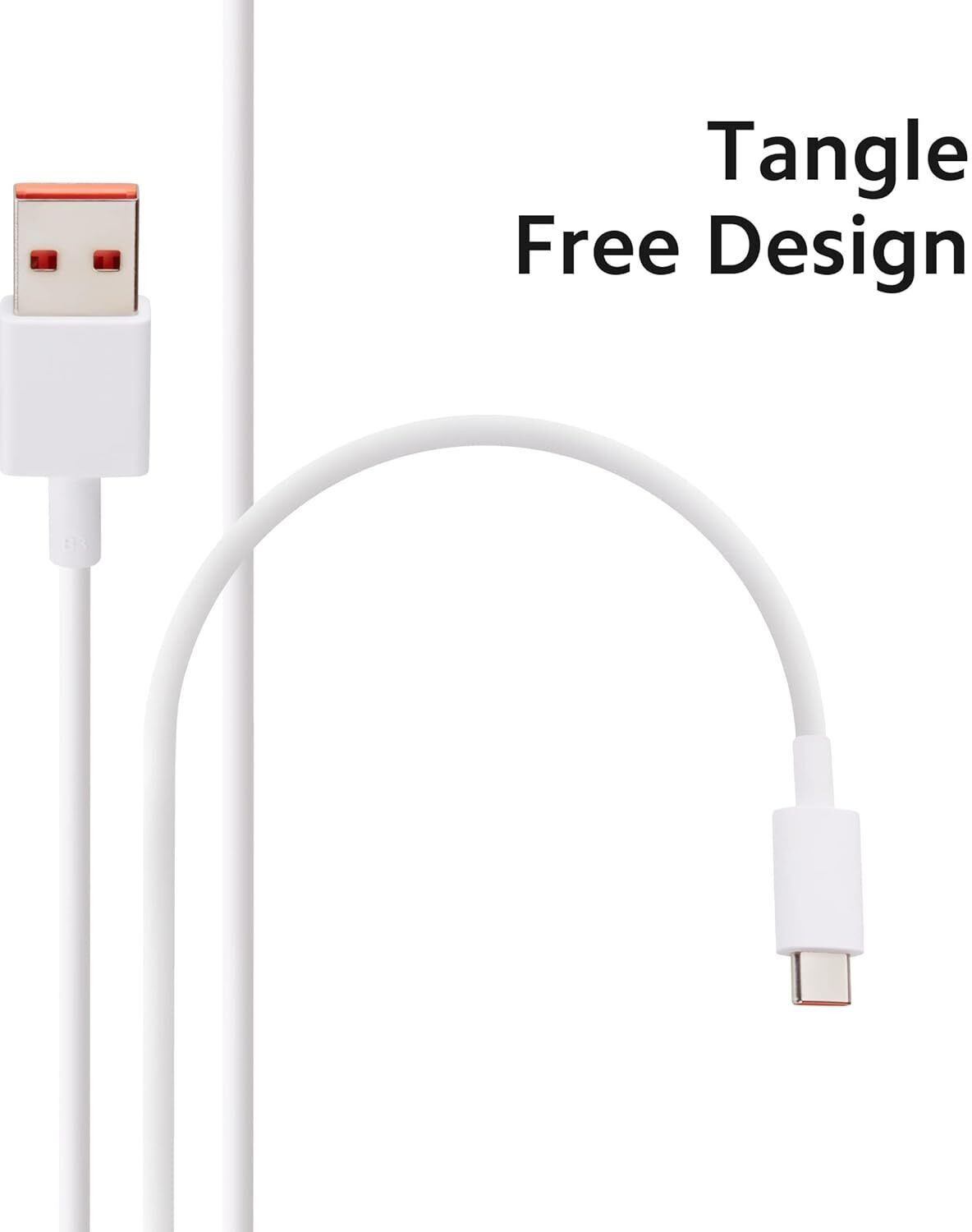 Image of Mi Type C 1 m 6A HyperCharge 120w Cable (Compatible with Mobile, Tablet, Laptop, Powerbank, White, USB Type A To USB Type C)