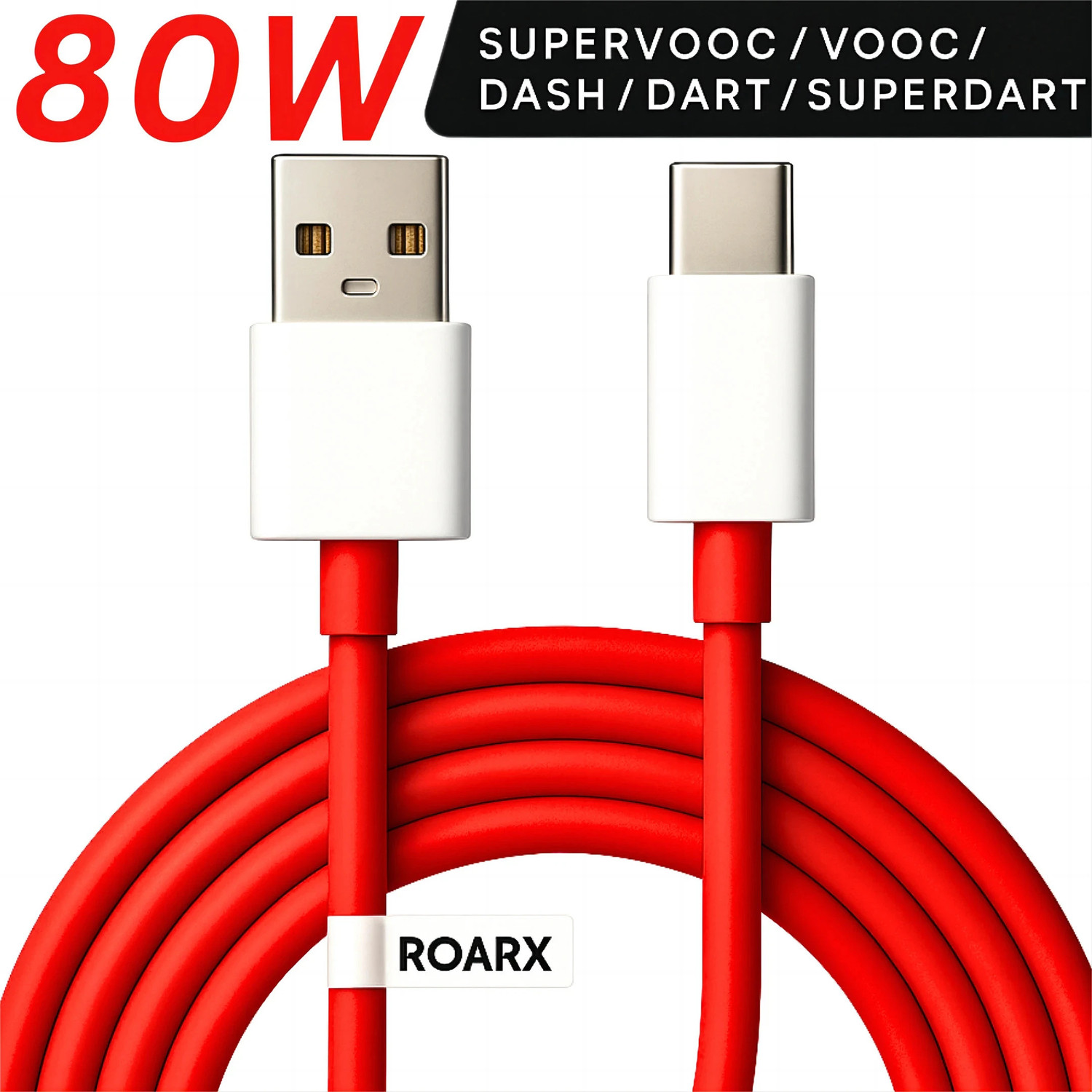RoarX USB Type C Cable 8 A 1 m TPE 80W Compatible Data Sync Fast Charging Cable Supports Dash/Warp Charging - RoarX : Flipkart.com