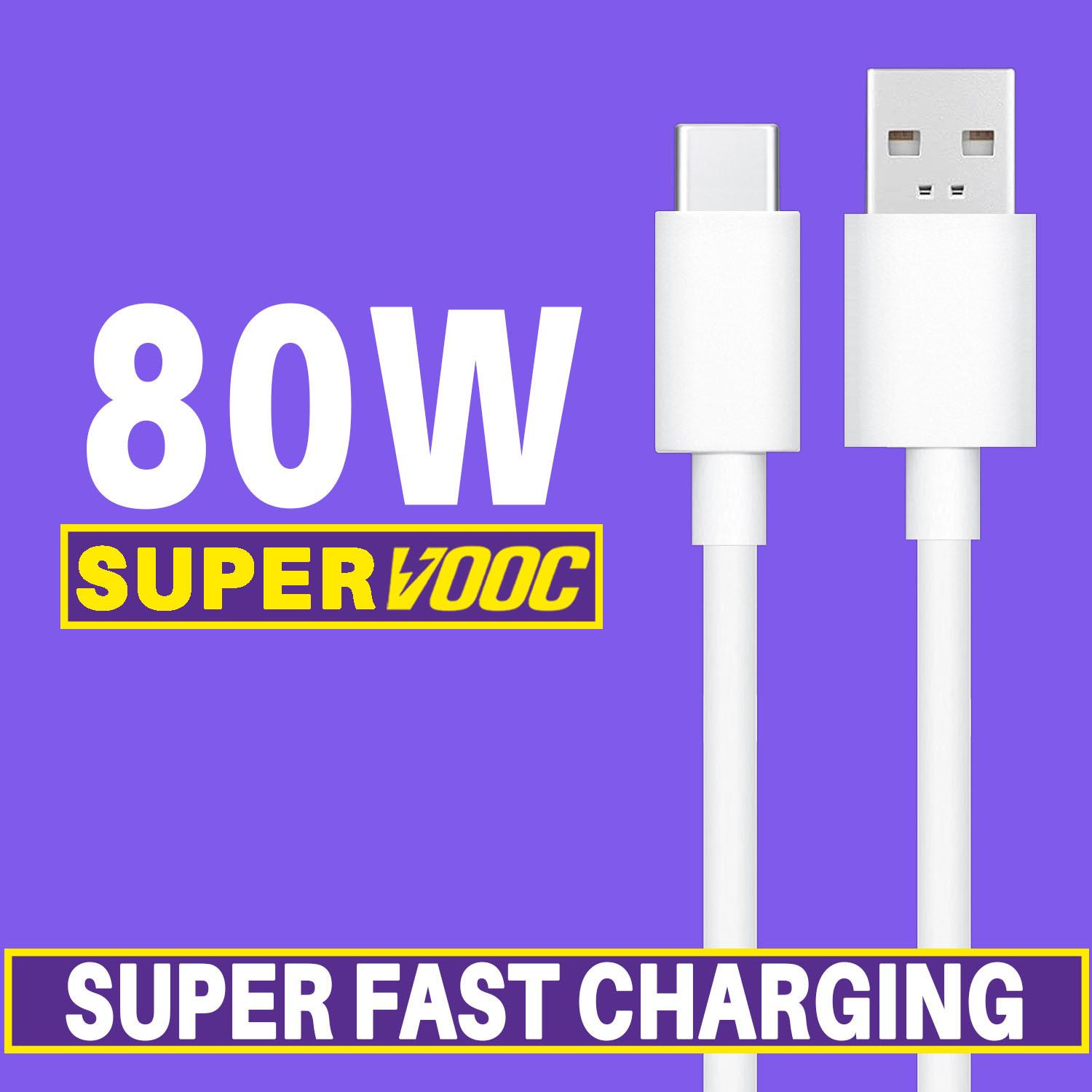 Image of SUFO USB Type C Cable 3 A 1 m 3A - 33W Turbo Power Super Fast Charging Cable (Compatible with Motorola, G14, Moto G 5G, G10 Power, G9, G9 Power, Black, One Cable, USB Type A To USB Type C)
