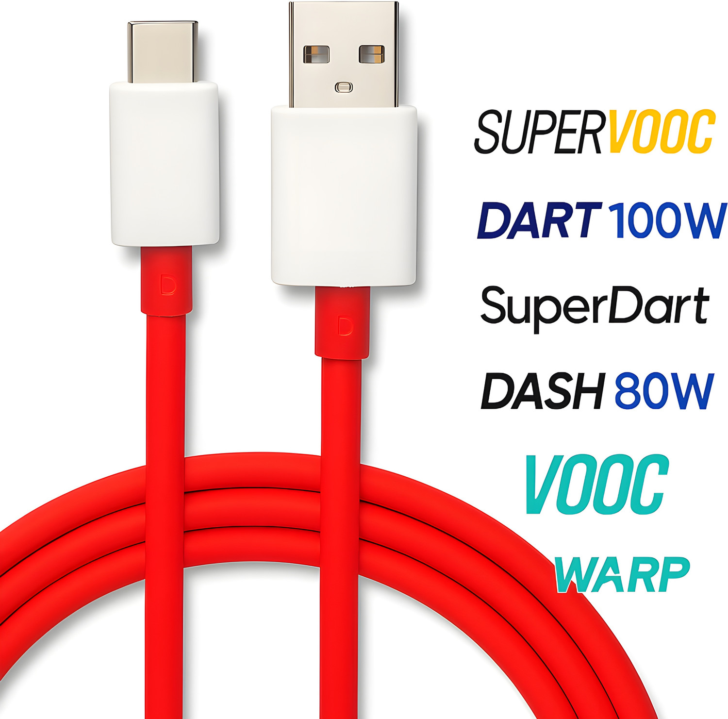 Image of Flipkart SmartBuy USB Type C Cable 10 A 1 m 100W,80W,65W,45W, DART /VOOC /SUPERDART /SUPERVOOC realme /oneplus FAST CHARGING CABLE (Compatible with All Type C Devices, White, One Cable, USB Type A To USB Type C, 100 W)