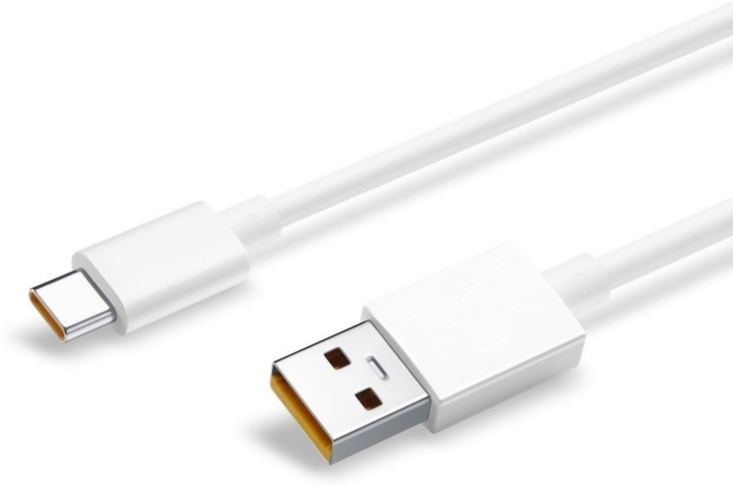 Image of ULTRADART USB Type C Cable 8 A 1 m original 80W / /65W ULTRAFAST SUPERVOOC /WARP /SUPERDART /VOOC /DART FAST CHARGER CABLE (Compatible with oppo,realme,narzo,oneplus,vivo,iqoo,samsung,motorola,mi,redmi,poco, Yellow & White, One Cable, USB Type A To USB Type C)