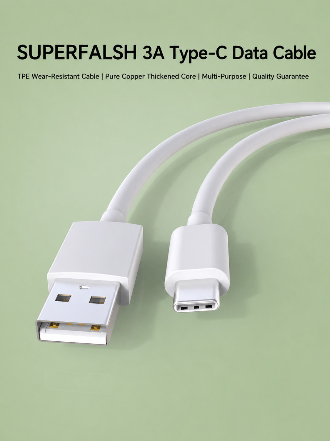 Image of ULTRADART USB Type C Cable 8 A 1 m original 80W / /65W ULTRAFAST SUPERVOOC /WARP /SUPERDART /VOOC /DART FAST CHARGER CABLE (Compatible with oppo,realme,narzo,oneplus,vivo,iqoo,samsung,motorola,mi,redmi,poco, Grey, One Cable, USB Type A To USB Type C)