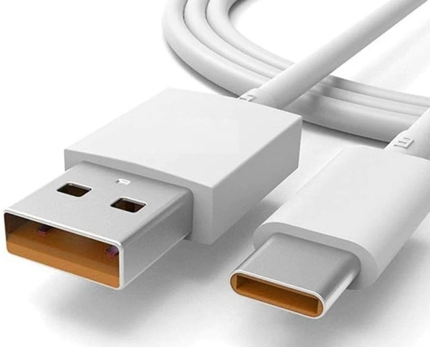 Image of ULTRADART USB Type C Cable 8 A 1 m original 80W / /65W ULTRAFAST SUPERVOOC /WARP /SUPERDART /VOOC /DART FAST CHARGER CABLE (Compatible with oppo,realme,narzo,oneplus,vivo,iqoo,samsung,motorola,mi,redmi,poco, Yellow & White, One Cable, USB Type A To USB Type C)