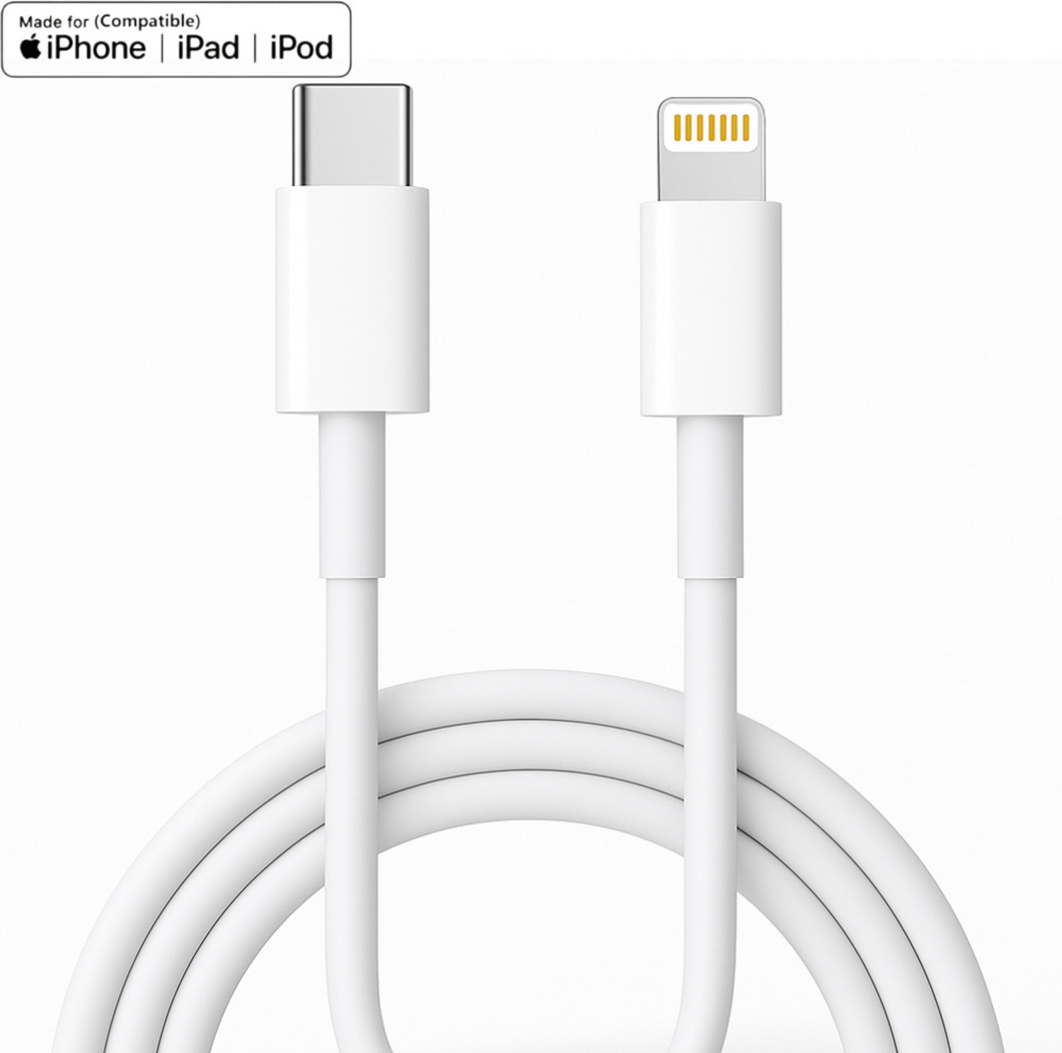 Image of Flipkart SmartBuy Lightning Cable 3 A 1.5 m Long Type C to Lightning Cable (Compatible with iPhone 6 /7 / /8 /X /XS Max /SE /11 /12 /13 /14 Plus, Pro Max, Type C to Lightning cable, White, One Cable, USB Type C To Lightning, 20 W)