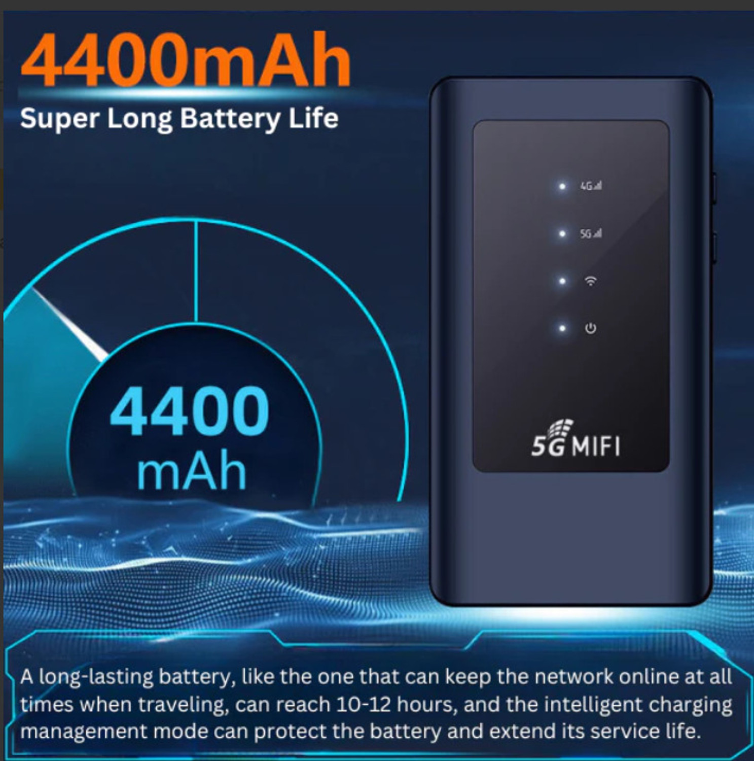 Image of V88R 5G Wireless Dongle WiFi Hotspot with 4400mAh Battery, 800Mbps Speed 21.6 Mbps Data Card ,Calls not Supported (Black)