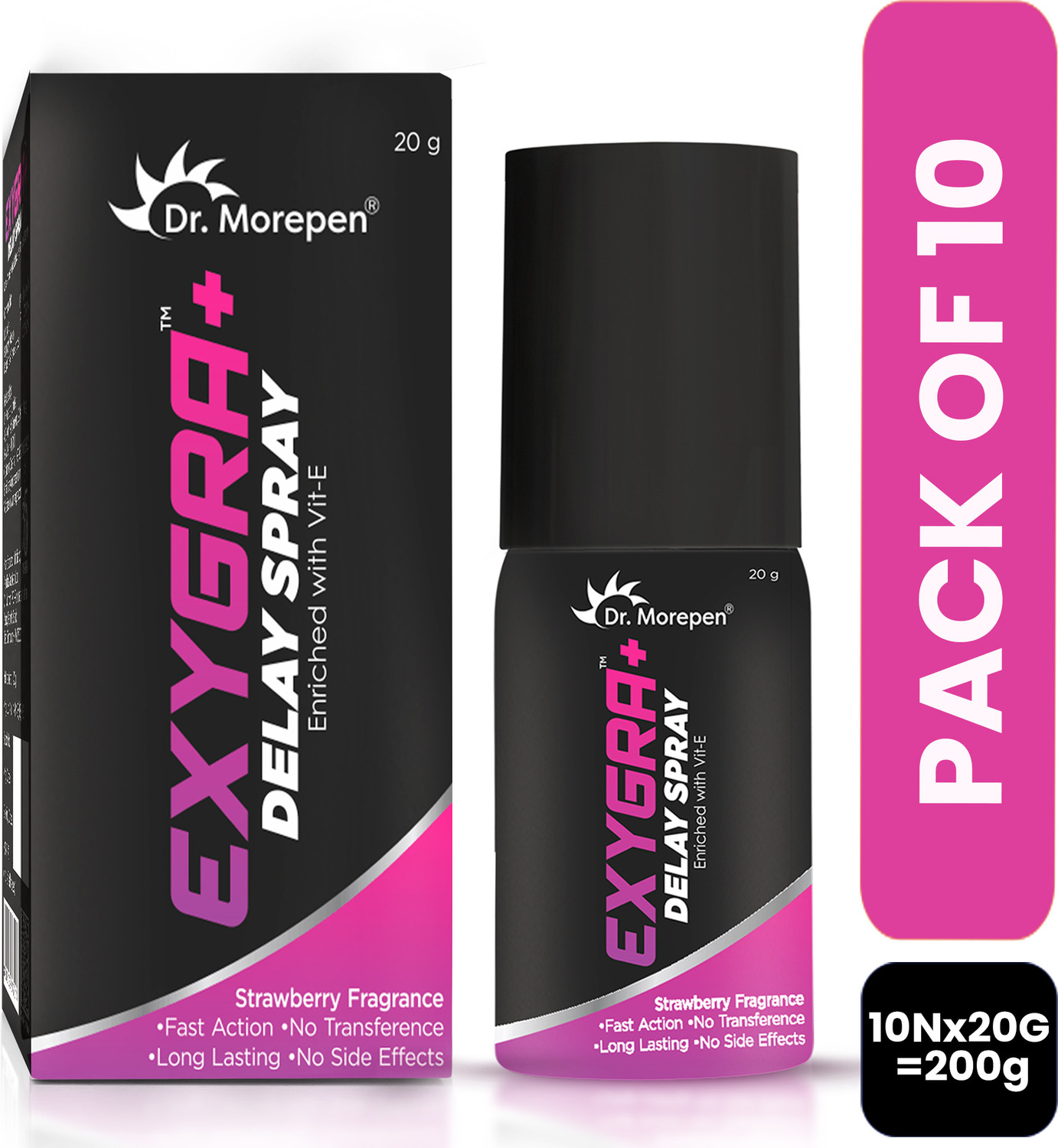 Image of Dr. Morepen Exygra+ Delay Spray With Strawberry Fragrance |No Side Effects (20 g)