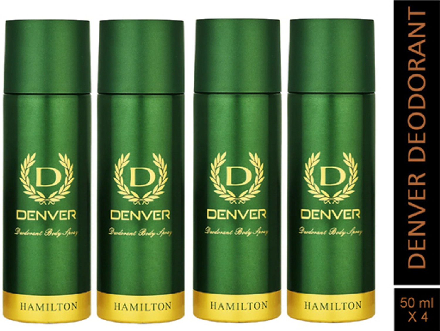 Image of DENVER HAMILTON Deodorant Spray - For Men Provides 24-hour odor protection Body Spray - For Men (50 ml, Pack of 4)