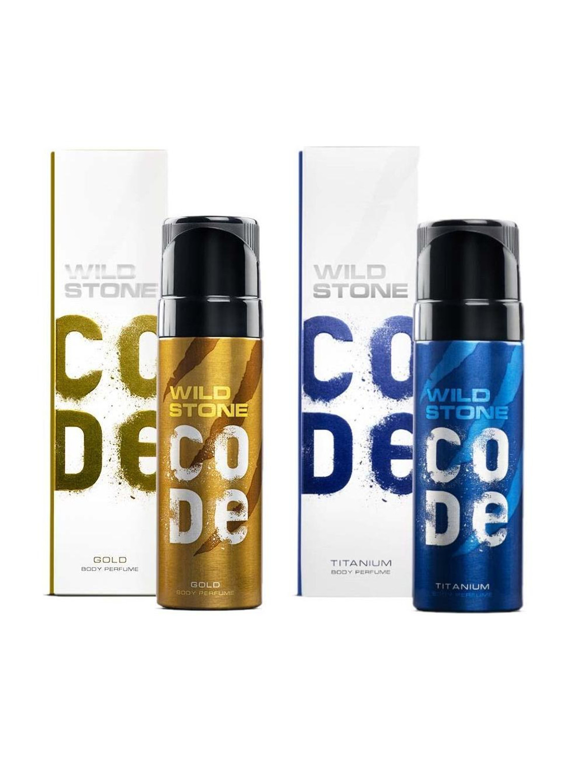Image of Wild Stone CODE Gold, Titanium & Iridium Long Lasting Deodorant for Men (150 ml each) Body Spray - For Men (450 ml, Pack of 3)
