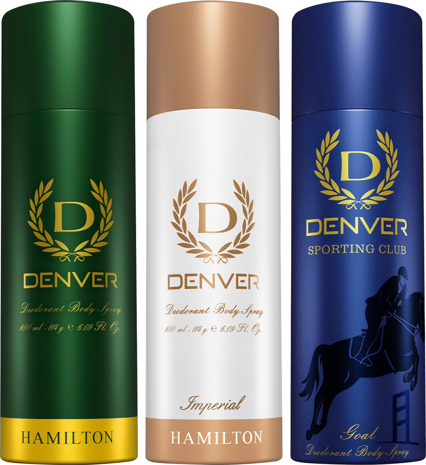 Image of DENVER HAMILTON Deodorant Spray - For Men Provides 24-hour odor protection Body Spray - For Men (50 ml, Pack of 4)