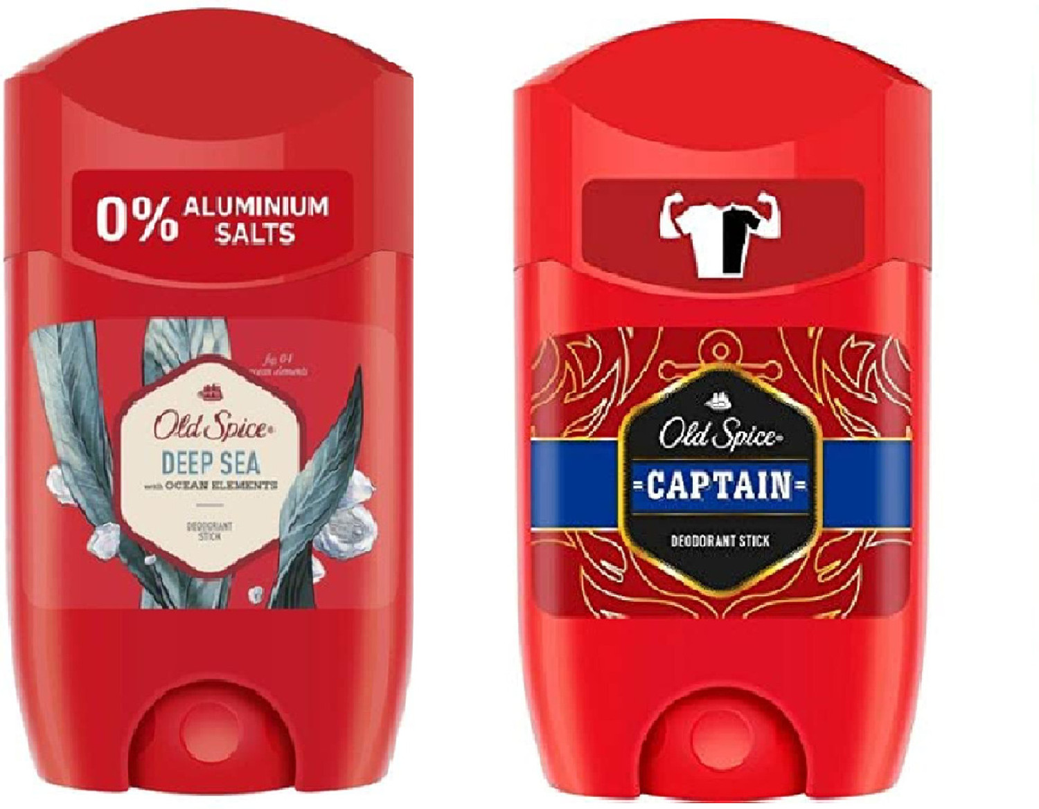Image of OLD SPICE Deep Sea And Captain Fresh Deodorant Stick - For Men (50 ml, Pack of 2)