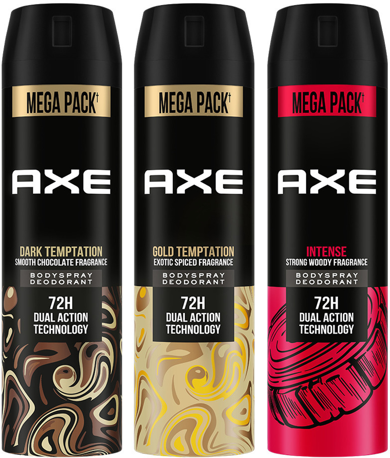 AXE Gold Temptation, Dark Temptation and Intense Deodorant Spray - Image 1