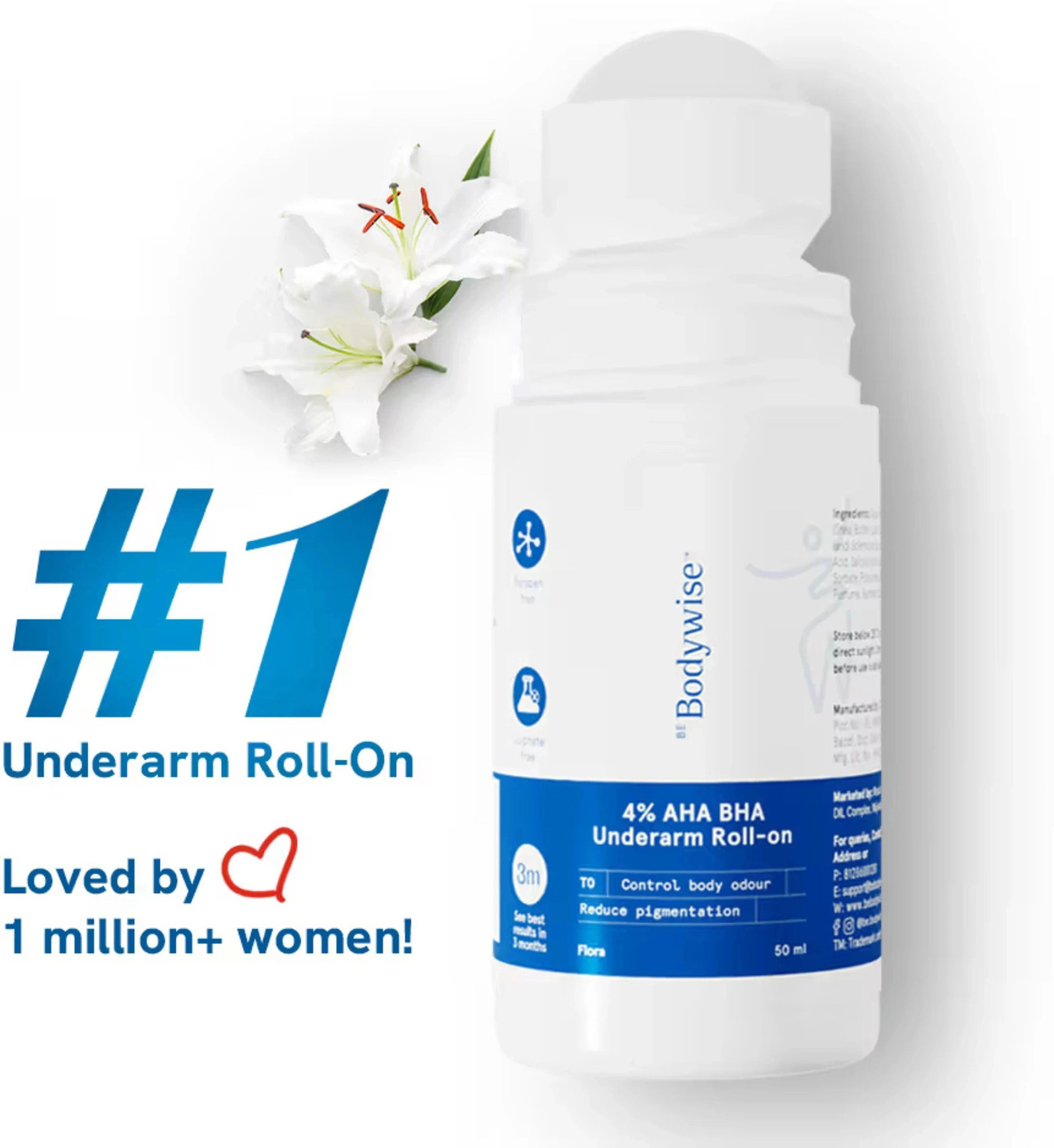 Image of GULITA Bodywise Underarm Roll On | Reduces Pigmentation Deodorant Roll-on - For Women Deodorant Roll-on - For Women (50 ml)