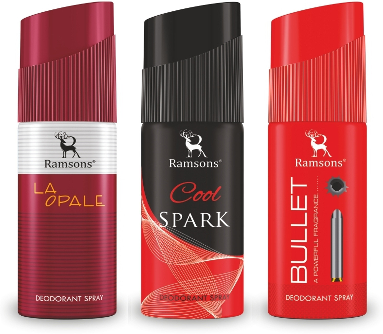 Image of RAMSONS Cool Spark, La Opale, Once more & Red ZX Deodorant Combo - Pack of 4(40ml x 4) Deodorant Spray - For Men & Women (160 ml, Pack of 4)