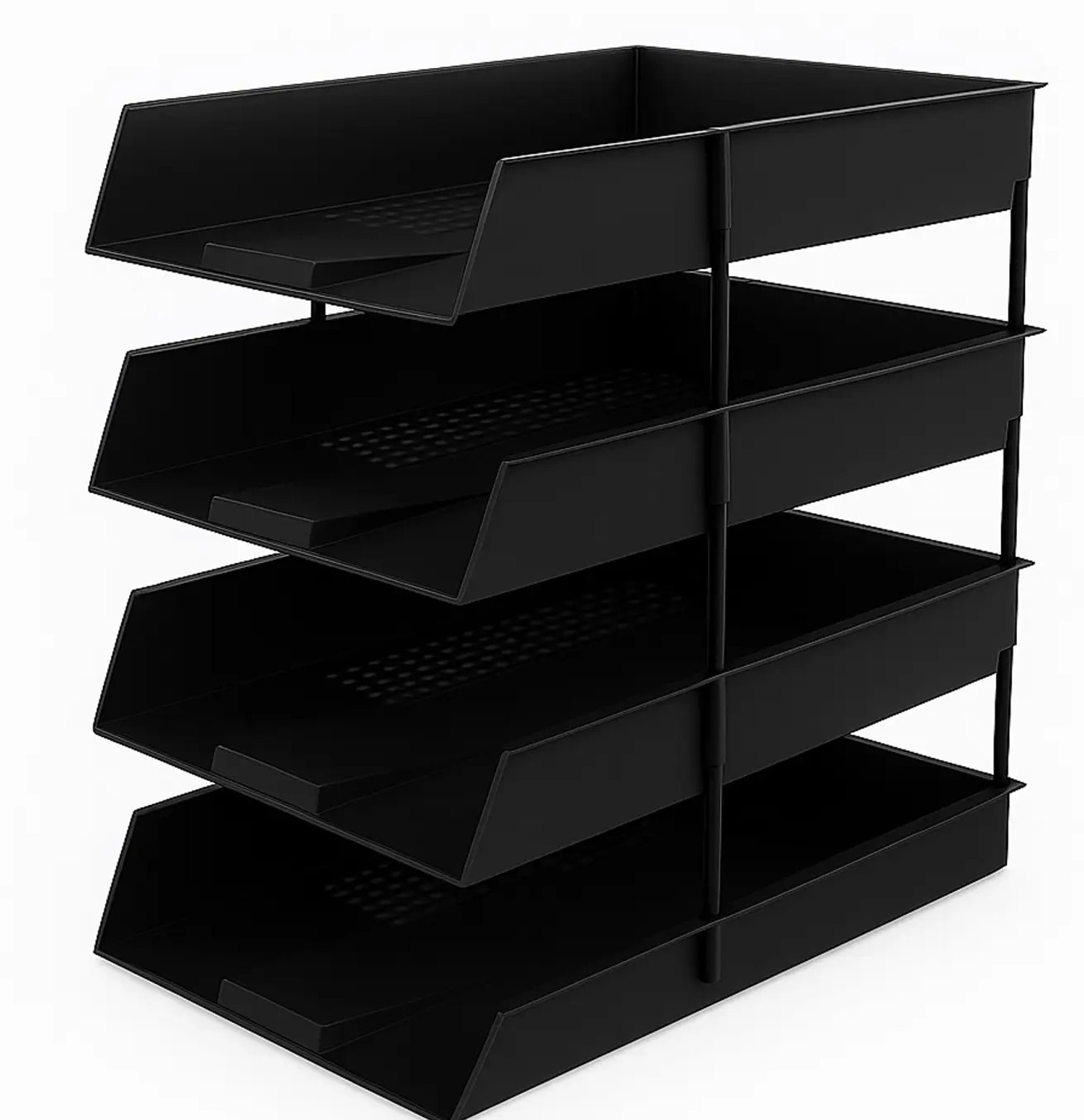 Image of Shivom 1 Compartments plastic Document File Tray Organizer / Office Desk Paper Holder / Multi-Tier Plastic File Rack for Home & Office (White)