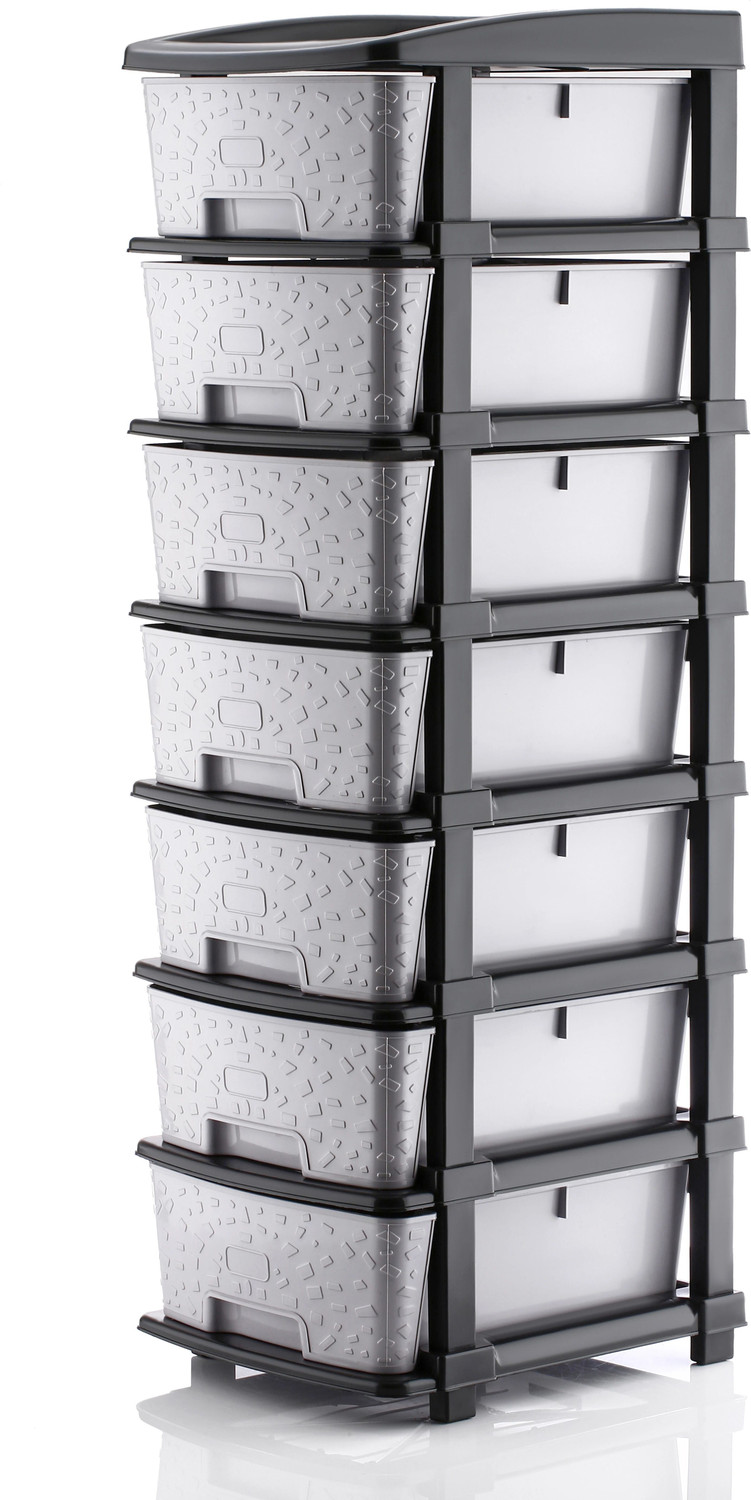 Image of Jayci Mart Plastic Free Standing Cabinet (Finish Color - Grey & Black, Door Type- Folding, Pre-assembled)