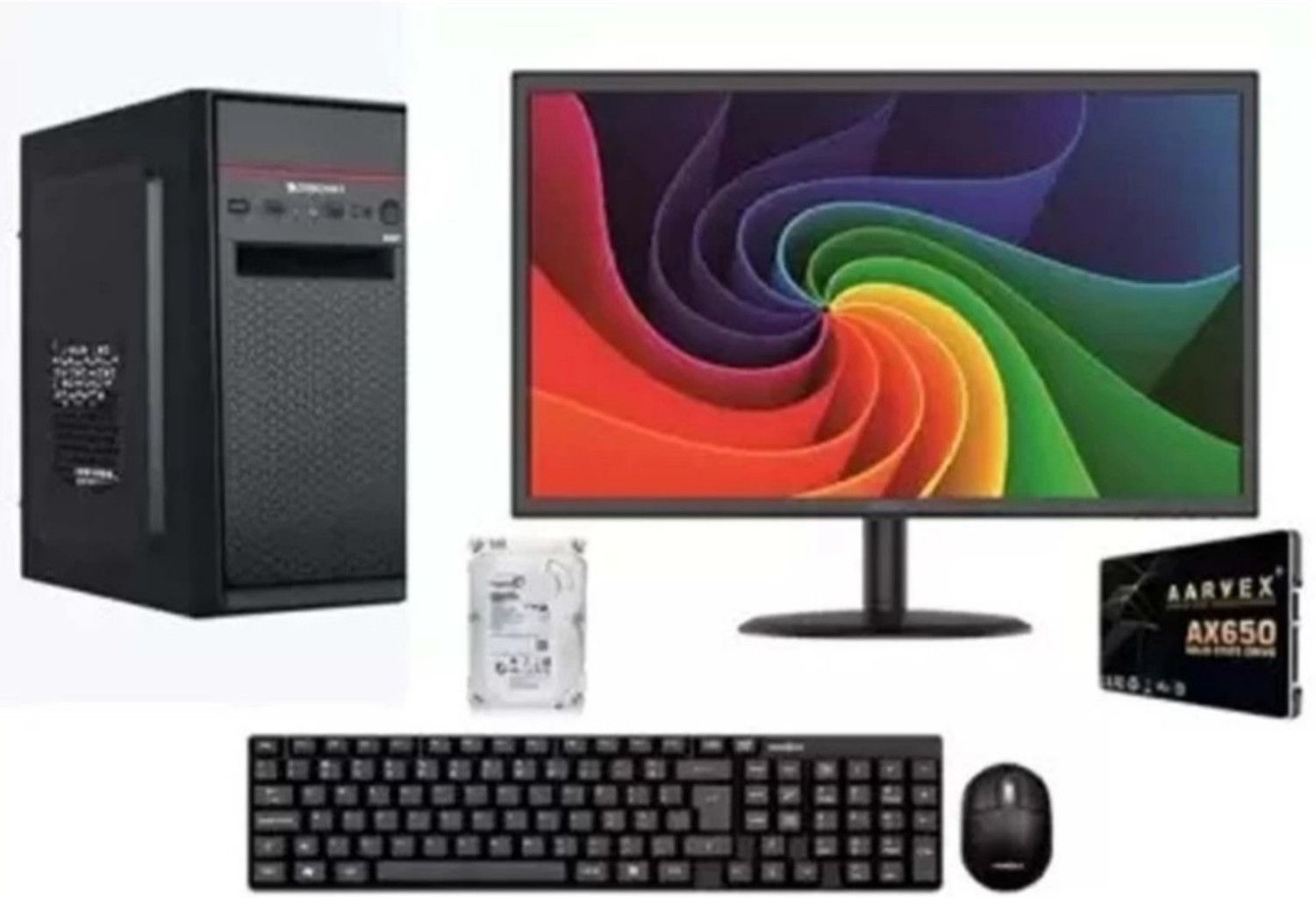 Image of iglimmer 5050 Core i7 (16 GB DDR4 /512 GB SSD /Windows 11 Home /0 Inch Screen /DELL REFURBISHED I7 DESKTOP) with MS Office (Black, 40 cm x 45 cm x 36 cm, 6 kg)