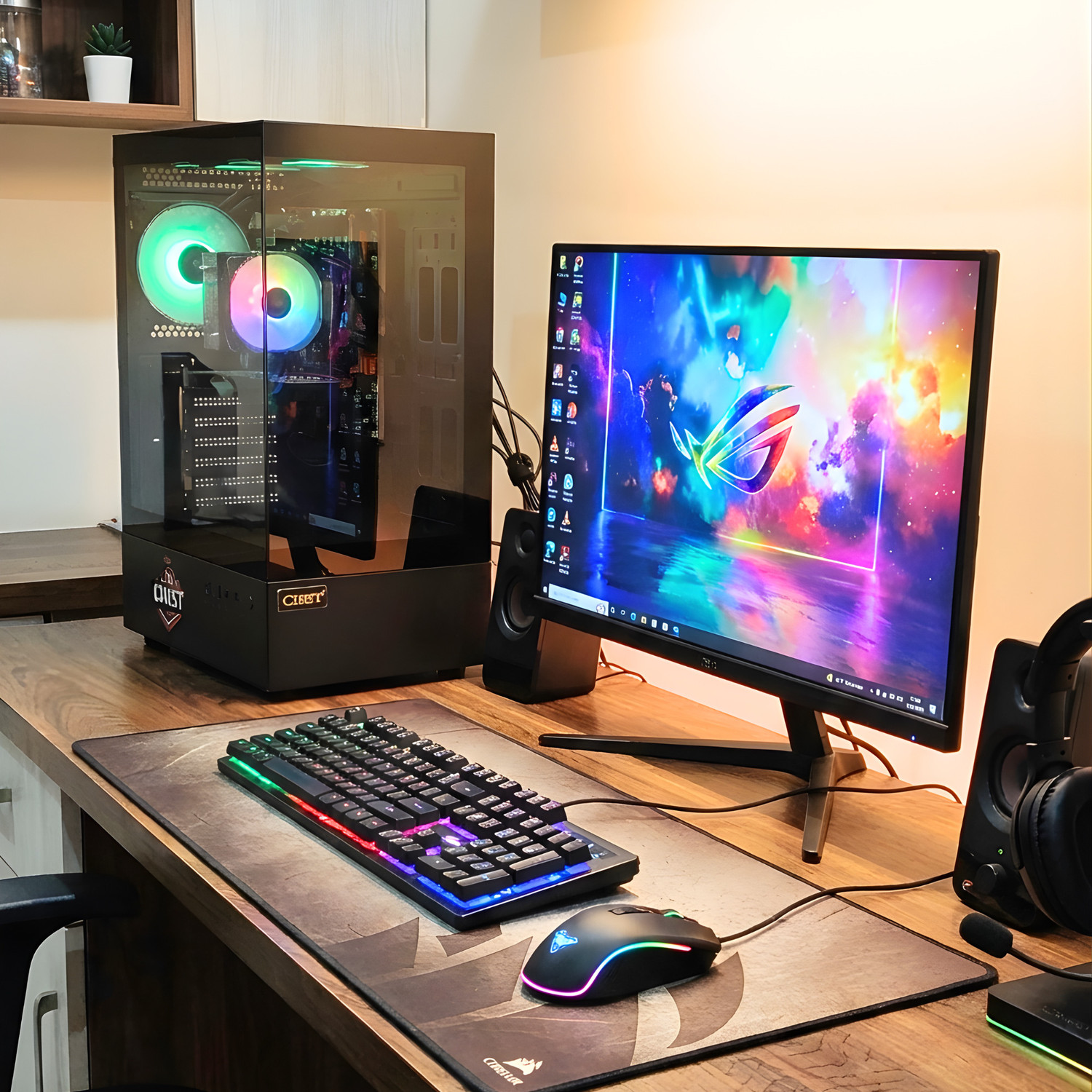 Image of chist Core i7 (16 GB / 512 GB / Windows 10) Assembled Desktop Computer (24 inch Display)