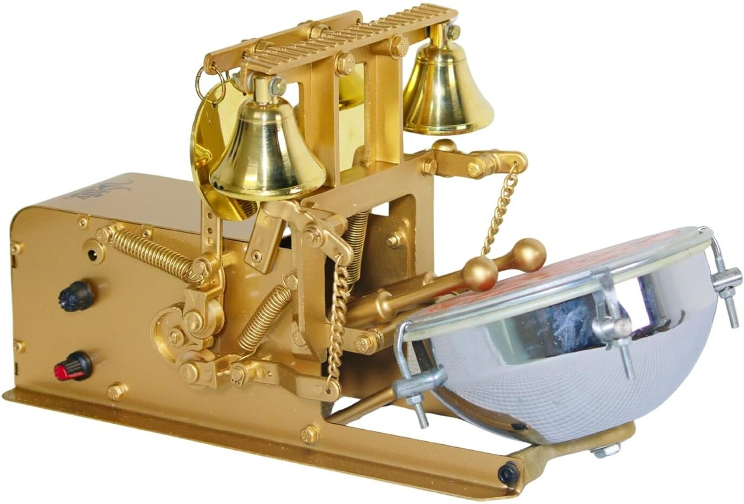 Image of Akshar Tabla Mart Automatic mini electric aarti machine For Home and Temples Nut & Bolts Dholak (Gold)