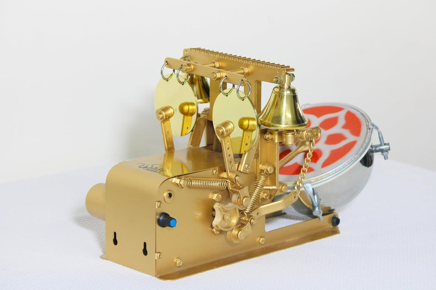 Image of Akshar Tabla Mart Automatic mini electric aarti machine For Home and Temples Nut & Bolts Dholak (Gold)