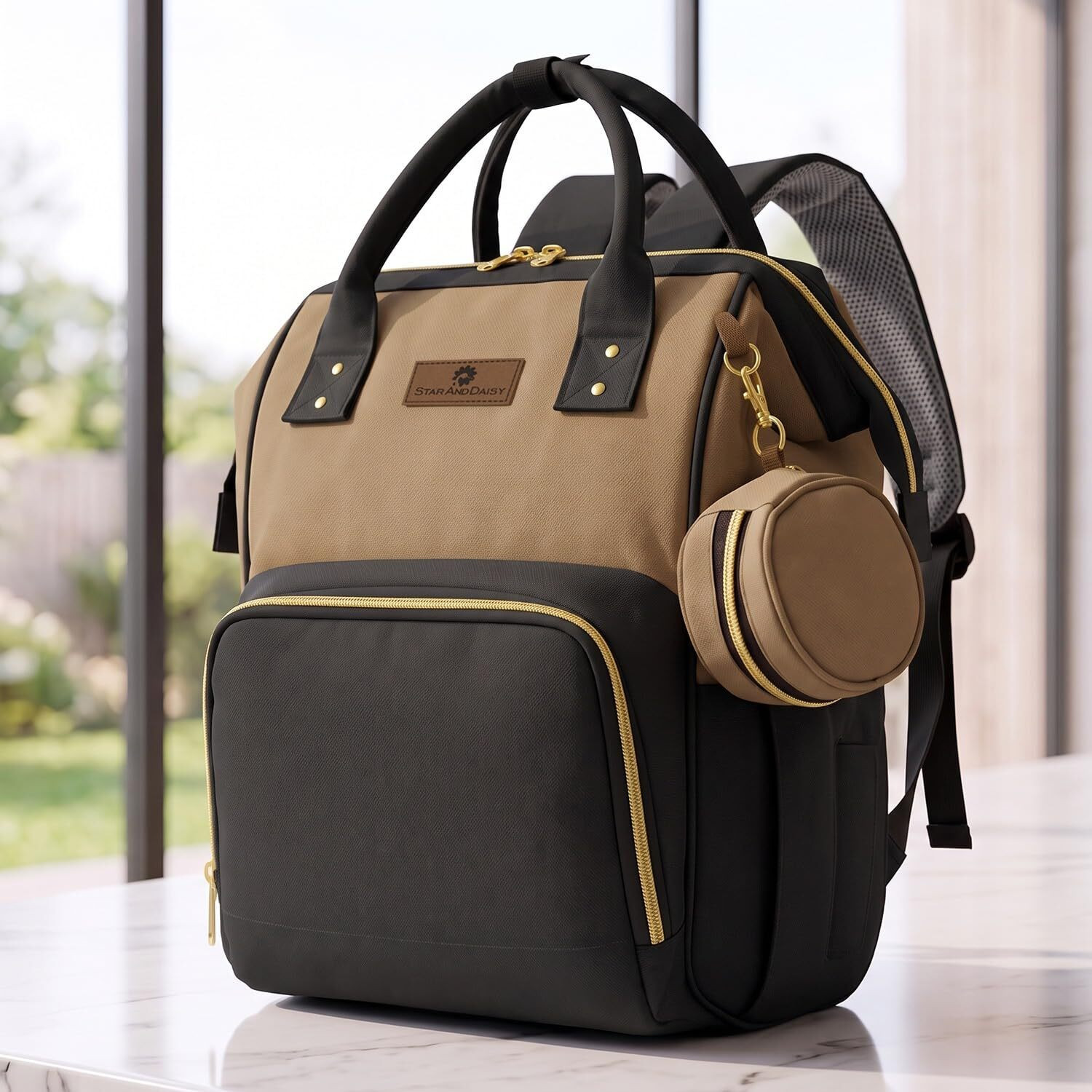 Image of StarAndDaisy Premium Baby Diaper Bag Spacious, Waterproof Backpack with Multiple Pockets Mothers Maternity Bags for Travel Diaper Backpack (Blue , Yellow)